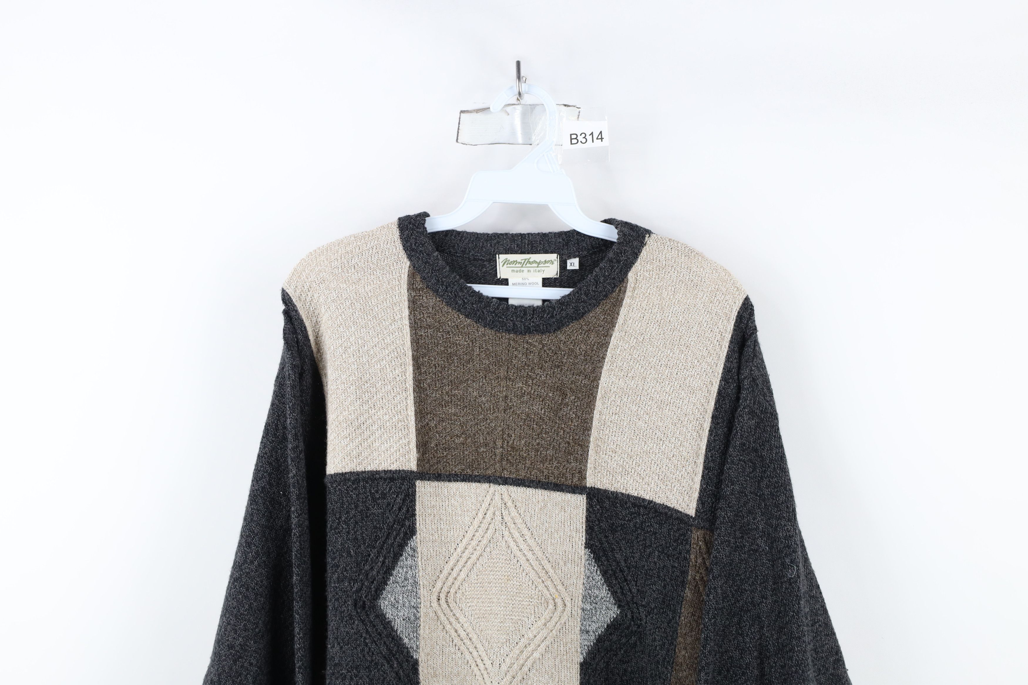 Vintage Vintage 90s Streetwear Blend Knit Checkered Sweater Italy Size US XL / EU 56 / 4 - 2 Thumbnail