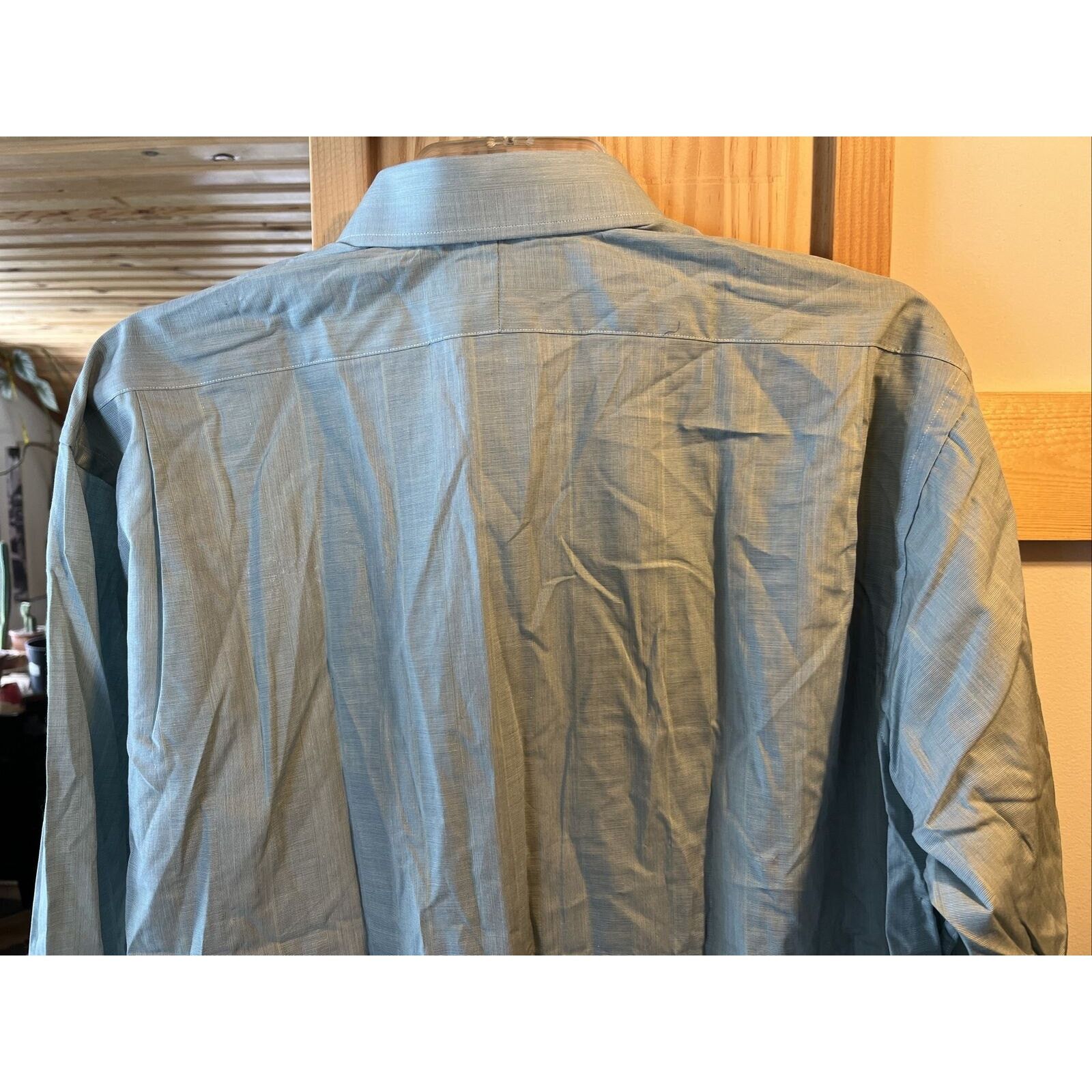 Burberry Burberry Men’s 16.5 34 Green Grey LS Button Up Cotton Shirt Size US L / EU 52-54 / 3 - 12 Thumbnail