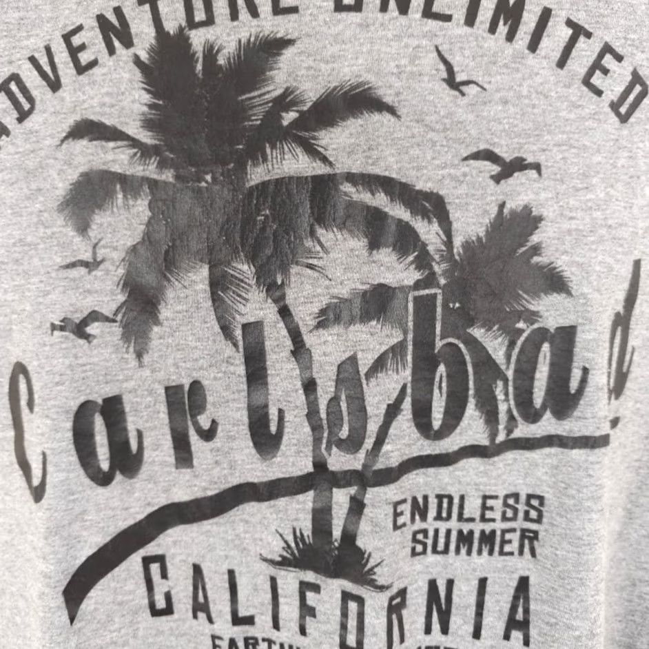 Delta VINTAGE Carlsbad California T Shirt Mens Large Gray Palm Trees Travel Destination Size US L / EU 52-54 / 3 - 3 Thumbnail