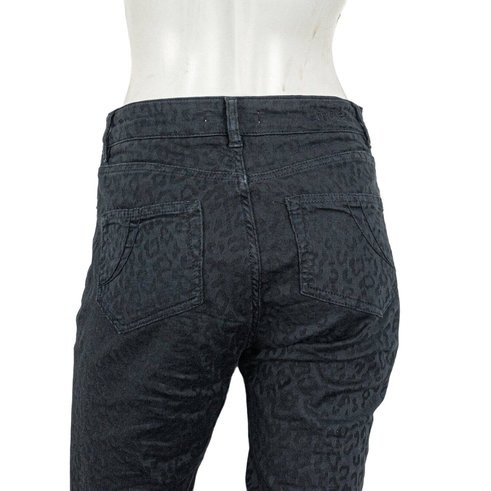 Maje MAJE Black Cheetah print stretch skinny jean pant cotton Size 28" / US 6 / IT 42 - 10 Thumbnail