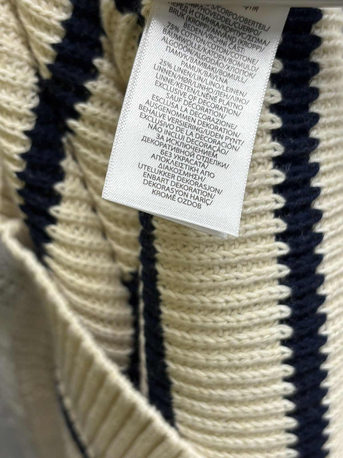 Polo Ralph Lauren Cream Striped Cotton Linen Sweater Ralph Lauren Men’s XL Size US XL / EU 56 / 4 - 8 Thumbnail