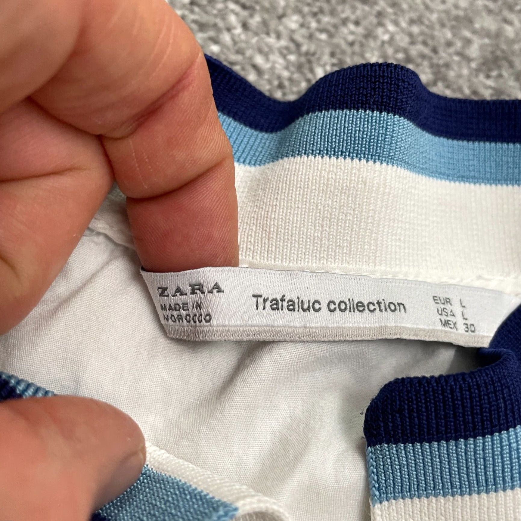 Zara Zara Trafaluc Collection Oversized Shirt Womens Large White Blue 1/2 Button Size L / US 10 / IT 46 - 6 Thumbnail