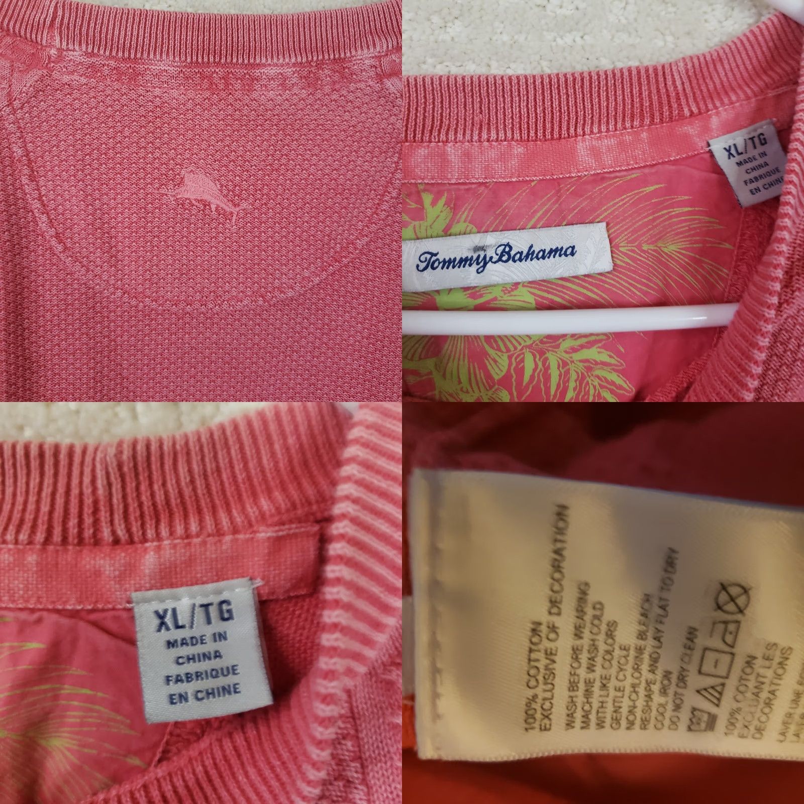 Tommy Bahama Tommy Bahama Sweatshirt Men's XL Pink Long Sleeve Pullover Crew Neck Knit Cotton Regular Size US XL / EU 56 / 4 - 8 Thumbnail