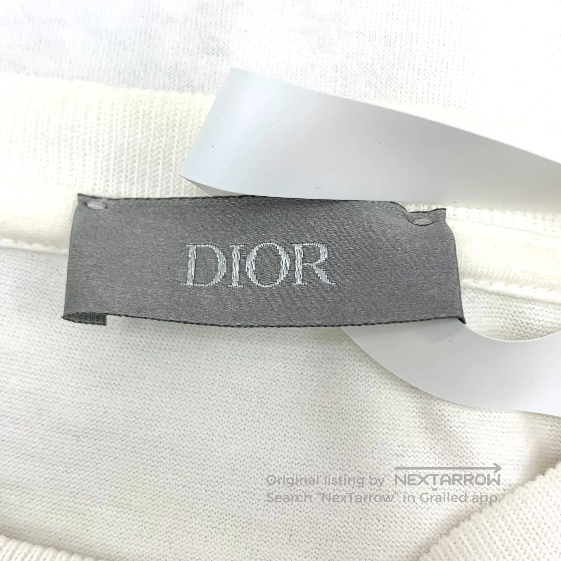 Dior Dior White Striped Logo Jacquard Cotton Round Neck Short S Size US XS / EU 42 / 0 - 5 Thumbnail