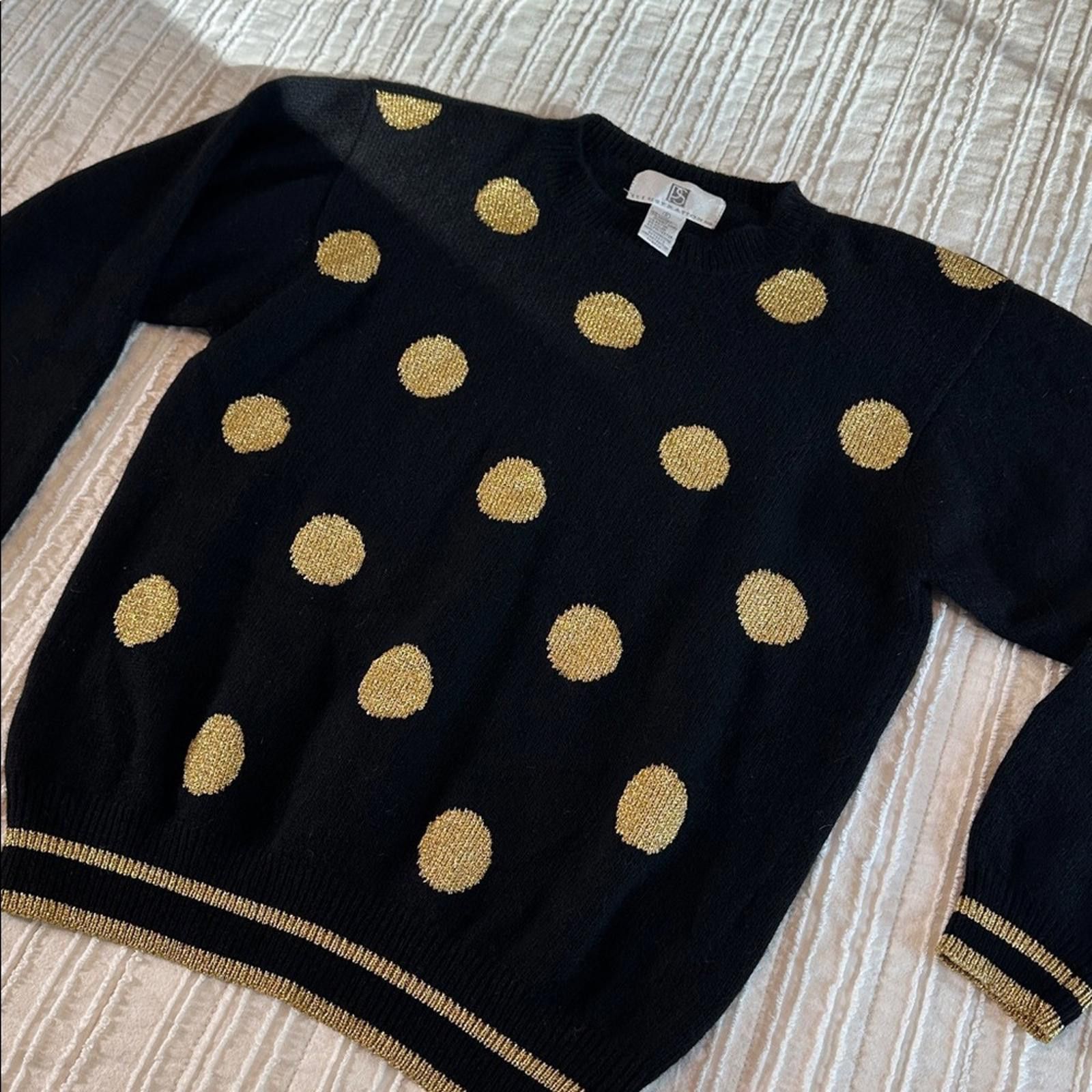 Other Vintage sz Small Sweater Wool Blend Black Gold 80’s Vintage Size S / US 4 / IT 40 - 3 Thumbnail