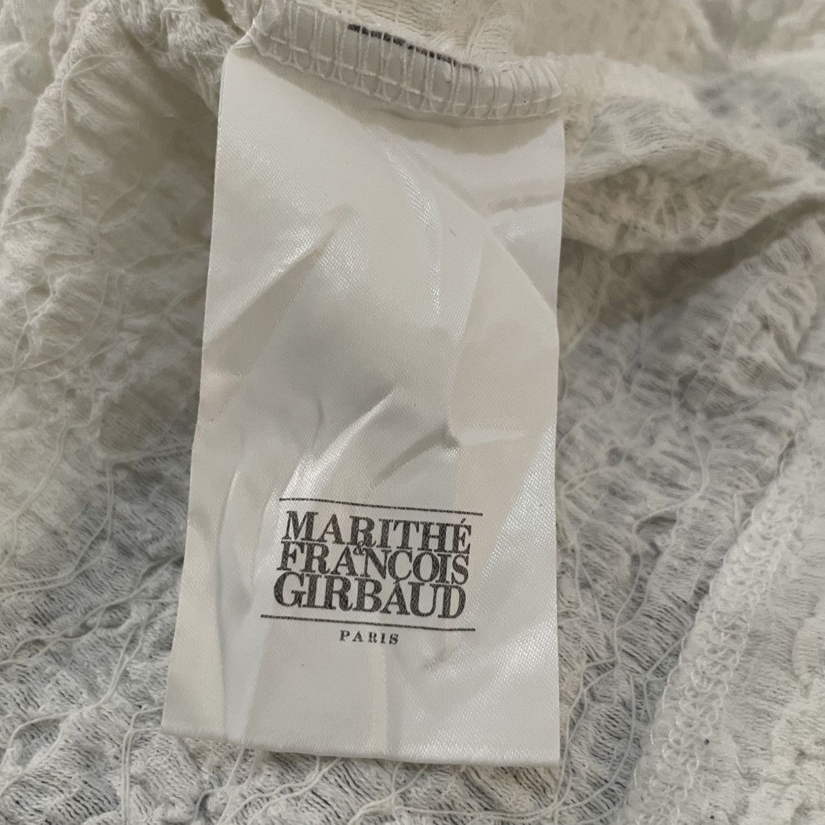 Marithe + Francois Girbaud Marithe Francois Girbaud White Textured Short Sleeve Blouse Size M / US 6-8 / IT 42-44 - 5 Thumbnail