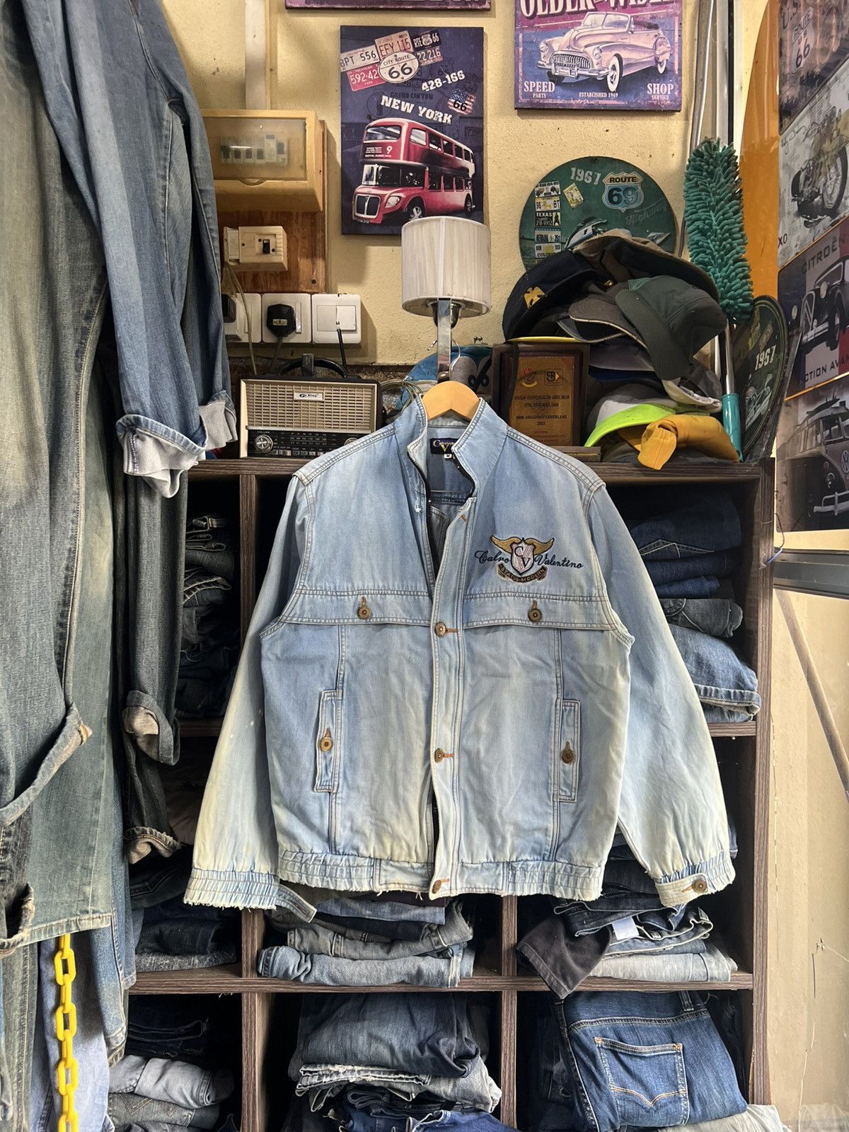 Other 🔥Vintage Distressed Calro Valentino Status Denim Jacket Size US M / EU 48-50 / 2 - 2 Thumbnail