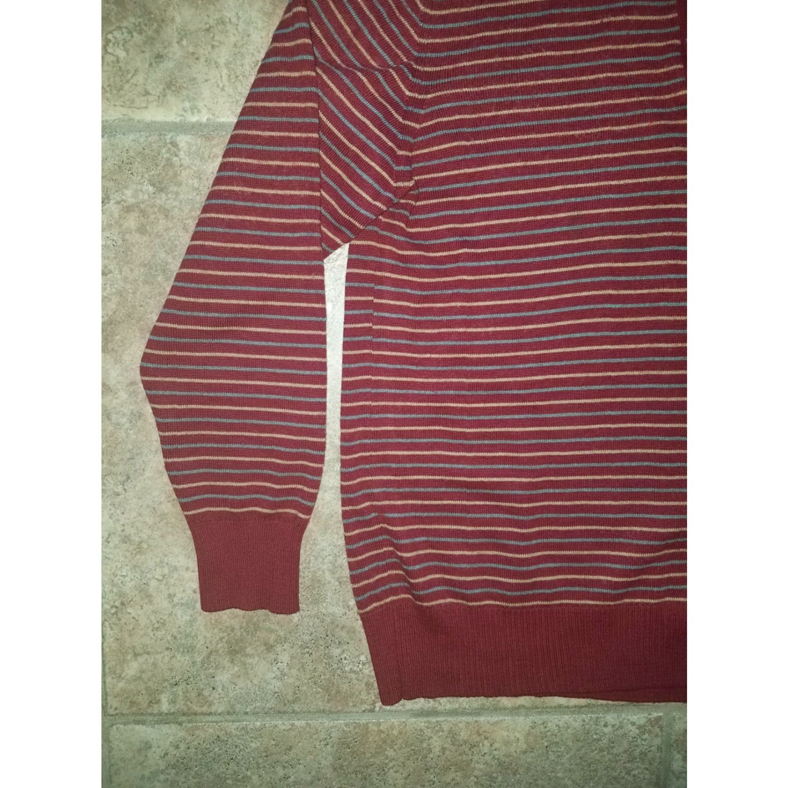 Vintage VTG Punto Blaco Paris Barcelona Made In Spain Striped Long Sleeve Polo Men Size S Red Size US S / EU 44-46 / 1 - 3 Thumbnail
