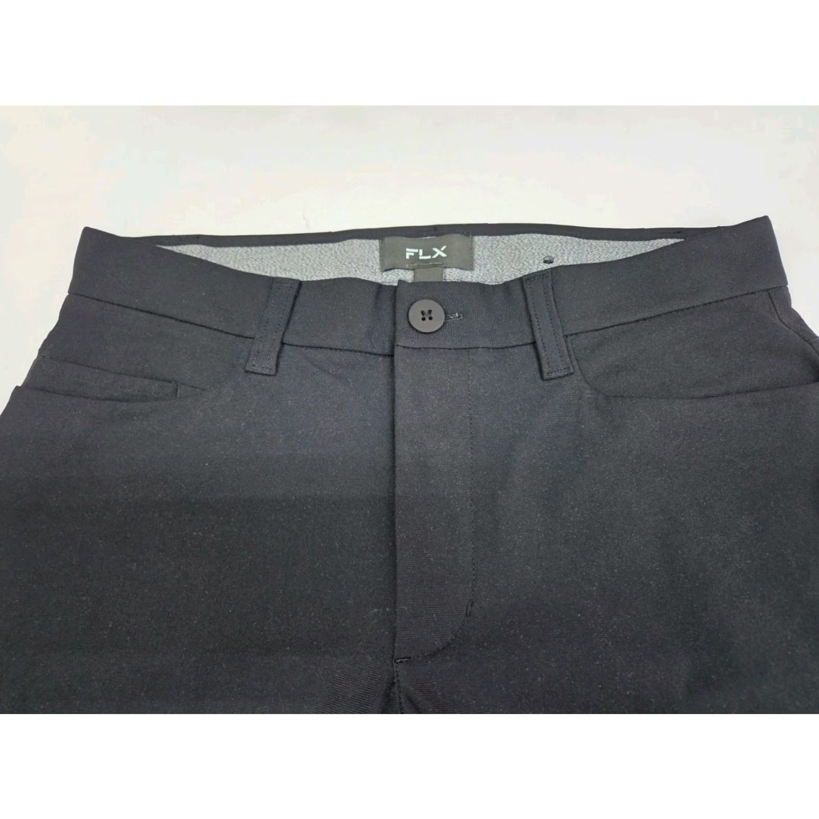 Vintage FLX Pants Mens Premium Flat Front Performance Athleisure Pants 30/30 #7758 Black Slim Chino Tapered Zip Button 30 Regular Mens Size US 30 / EU 46 - 3 Thumbnail