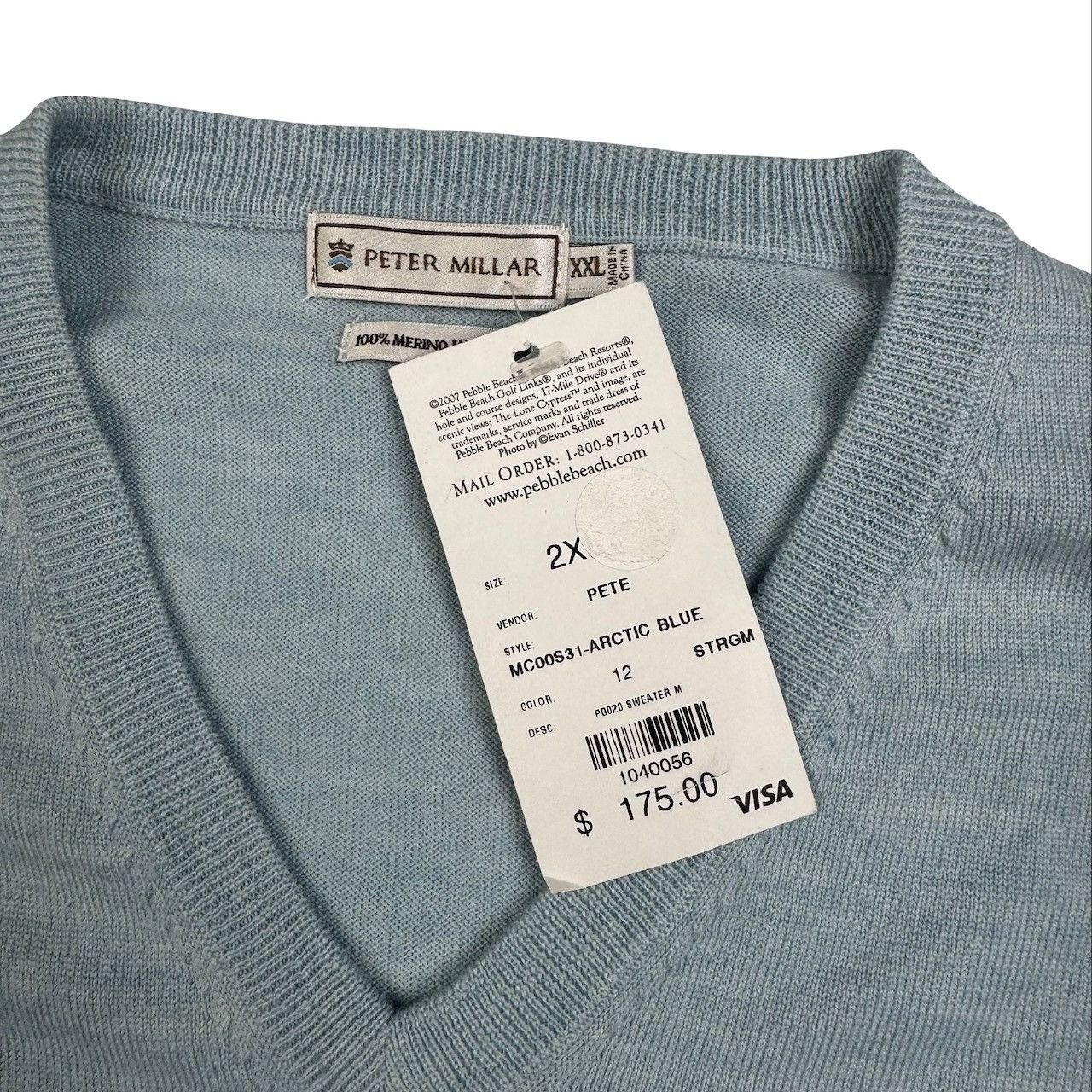 Peter Millar NEW Pebble Beach x Peter Millar Men's V-Neck Sweater Artic B Size US XXL / EU 58 / 5 - 4 Thumbnail