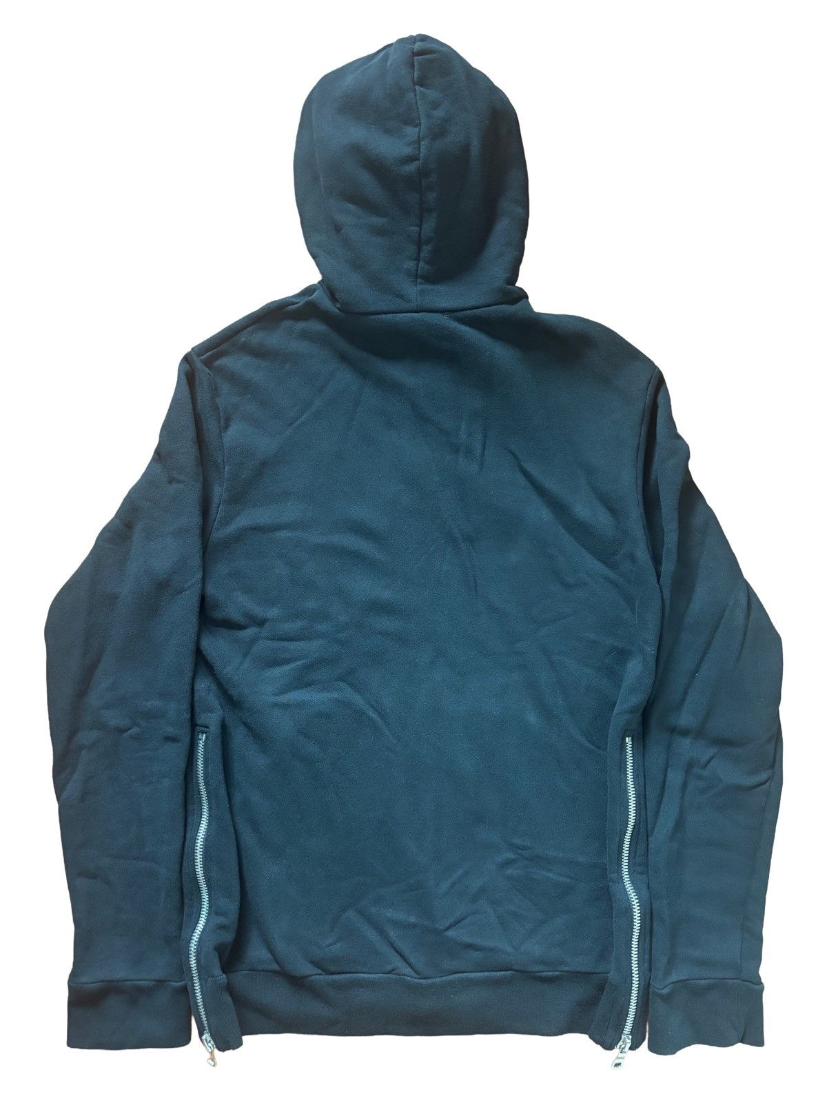 Balmain Balmain Black Cotton Jersey Sidezip Hoodie Size Medium Size US M / EU 48-50 / 2 - 2 Thumbnail