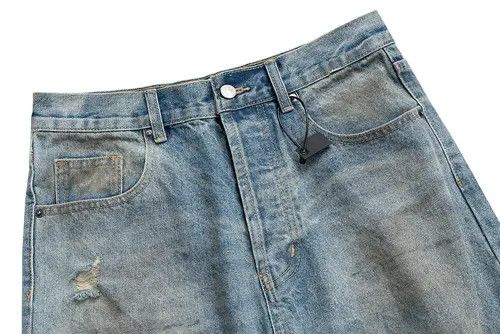 Japanese Brand × Jean × Vintage Mud Dyed Washed Hole Blue Baggy Jeans Size US 35 - 2 Thumbnail
