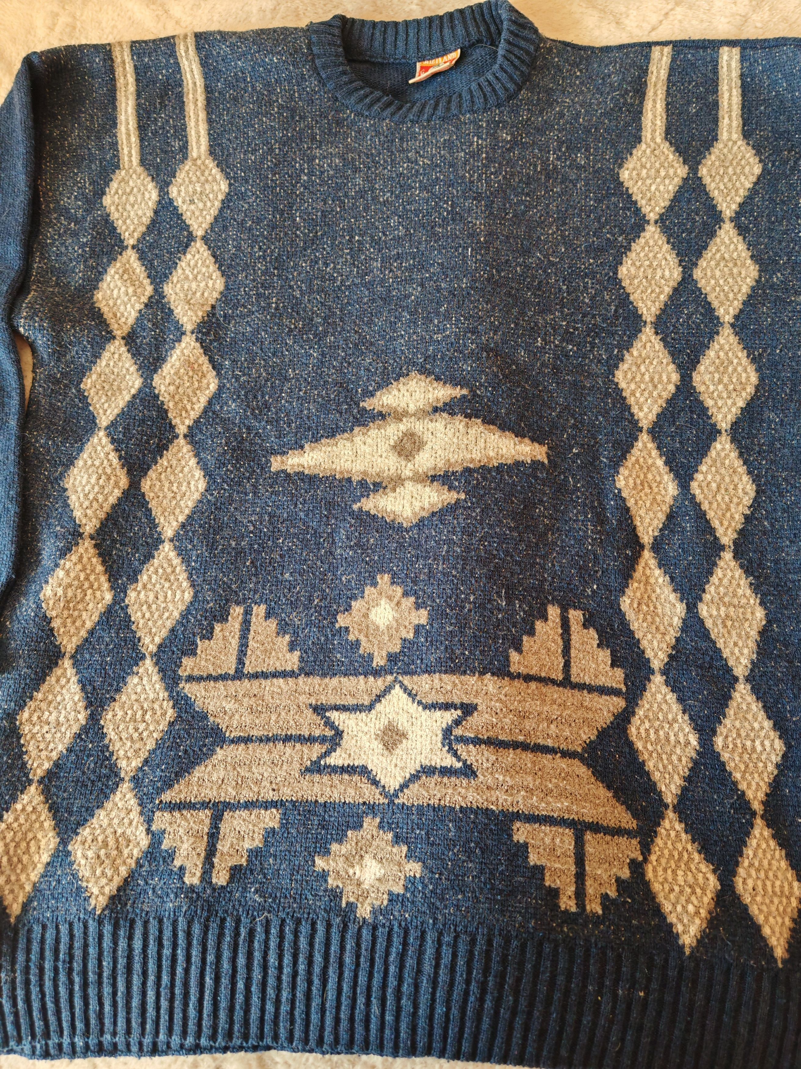 Vintage Vintage Shetland 80s 90s Cable Knit Pullover Oversize Size US L / EU 52-54 / 3 - 7 Thumbnail