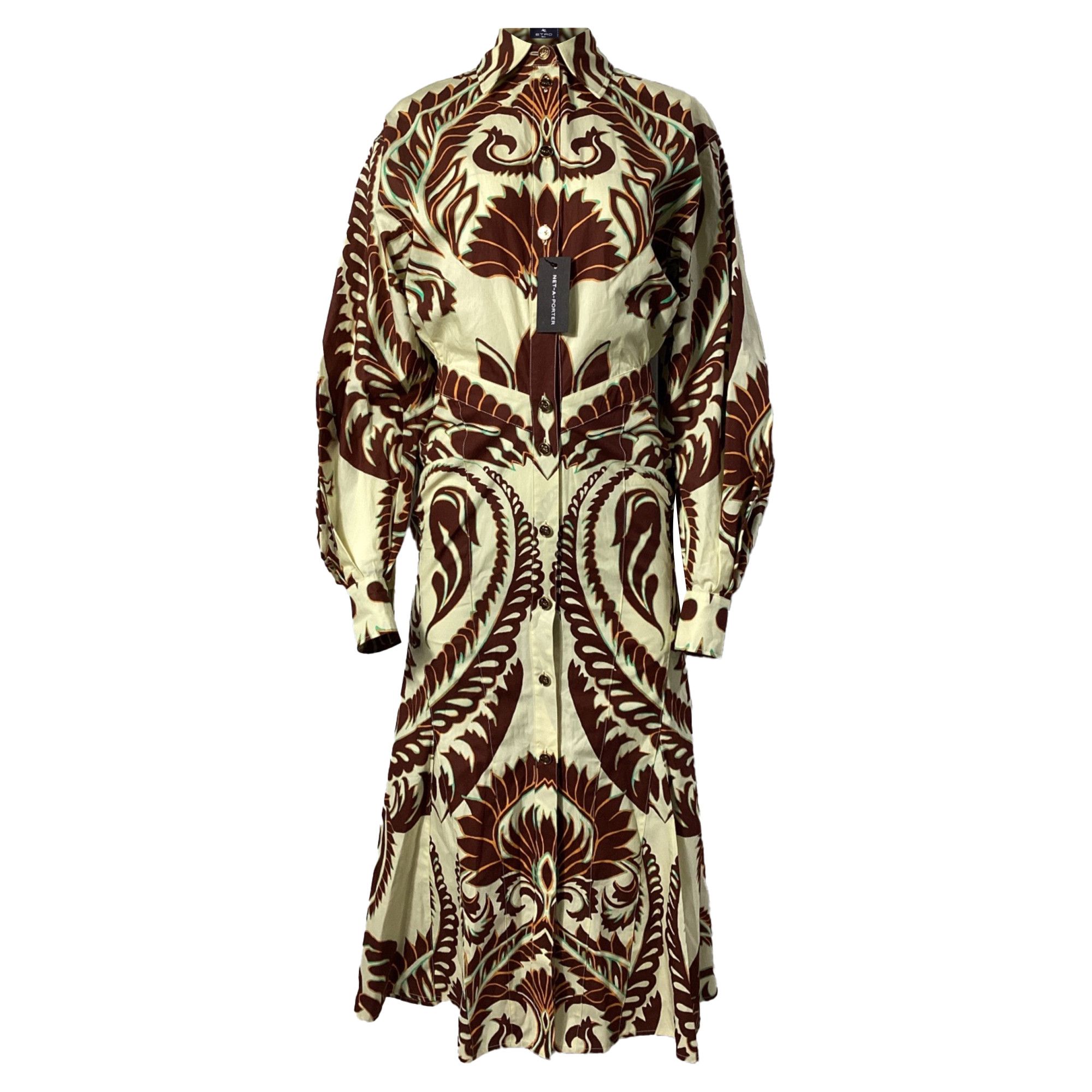 Etro Etro Graphic-Print Midi Shirt Dress in Multicolor Cotton Size XXS / US 00 / IT 34 - 1 Thumbnail
