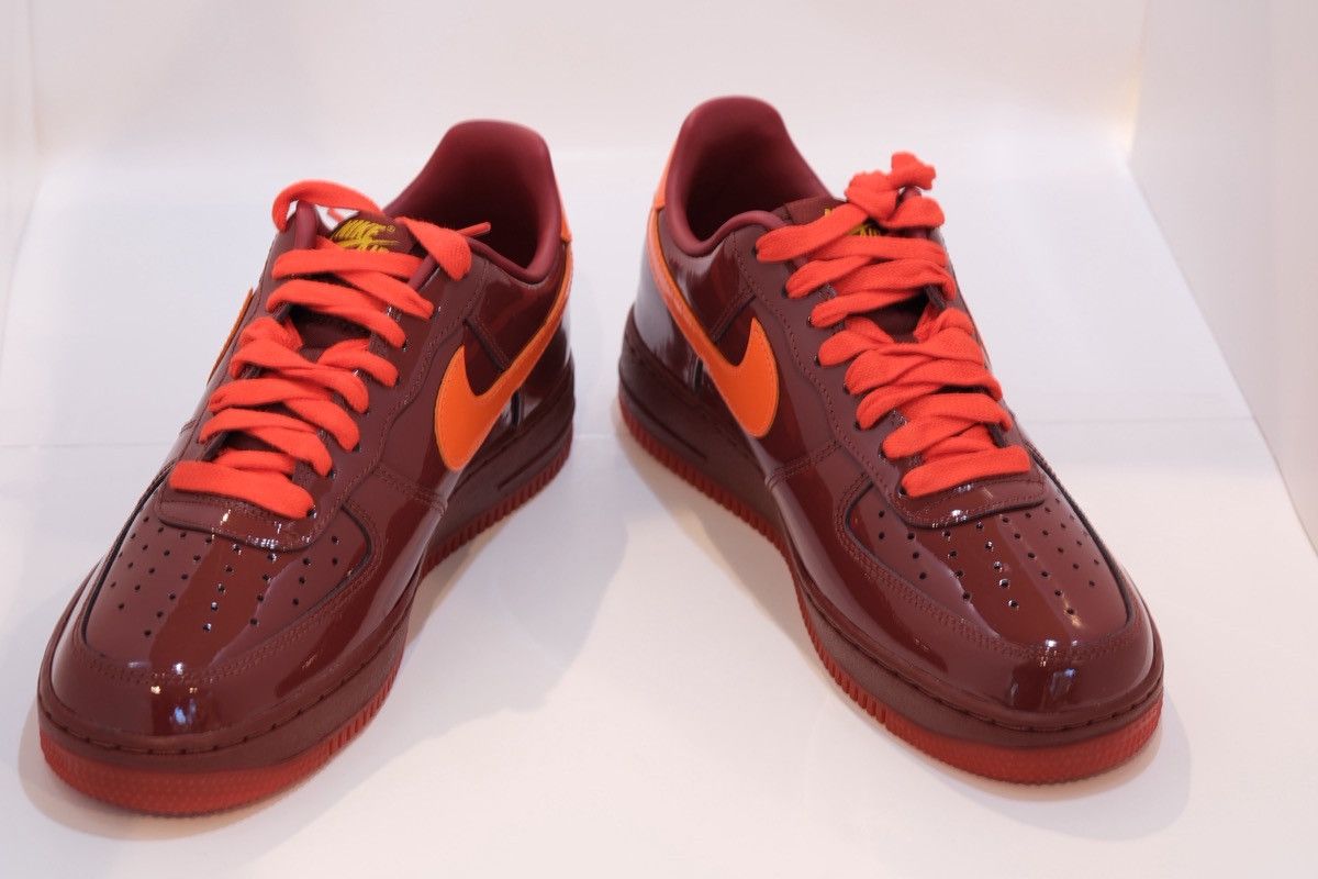 Nike Nike Air Force 1 Low Patent Leather Team Red Orange Size US 9 / EU 42 - 7 Thumbnail