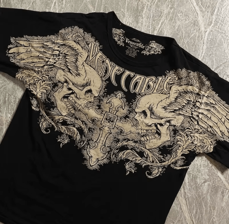 Japanese Brand Gothic Dark Devil Graphic Print Short Sleeve Size US XL / EU 56 / 4 - 2 Thumbnail