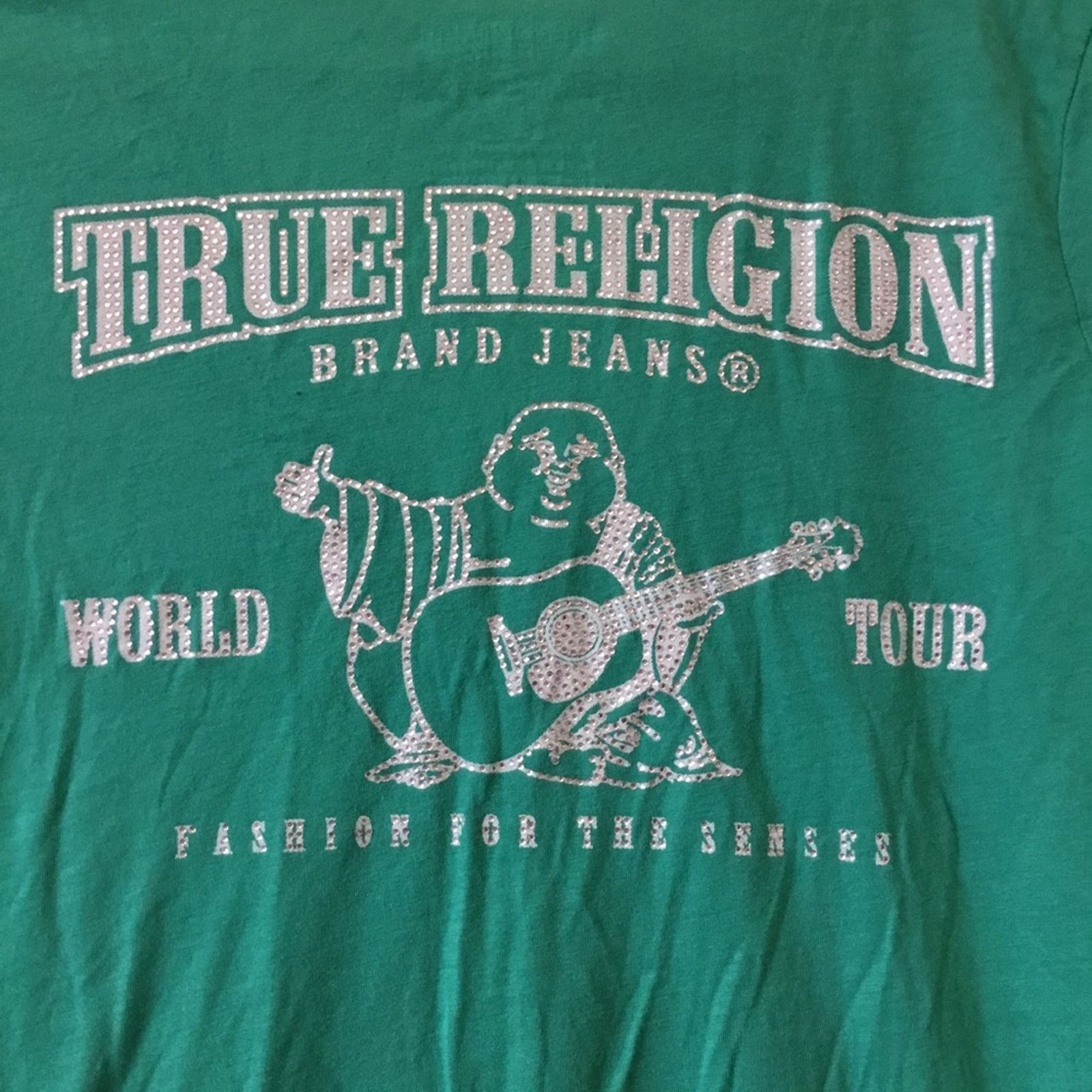 True Religion True Religion Green V-Neck T-Shirt Size S / US 4 / IT 40 - 7 Thumbnail