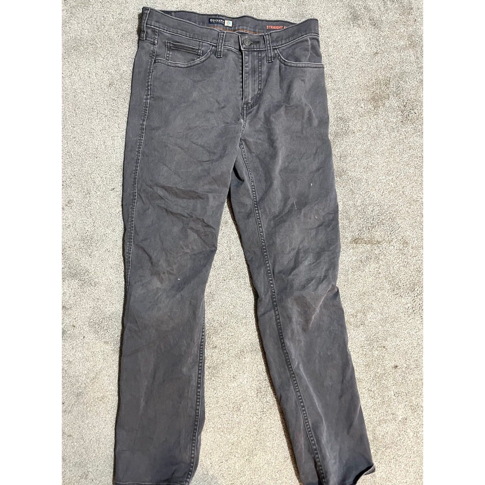 Dockers VINTAGE Dockers Pants Men's Regular Fit Straight Leg Chino 30x32 Gray Slashed Pockets Size US 30 / EU 46 - 3 Thumbnail