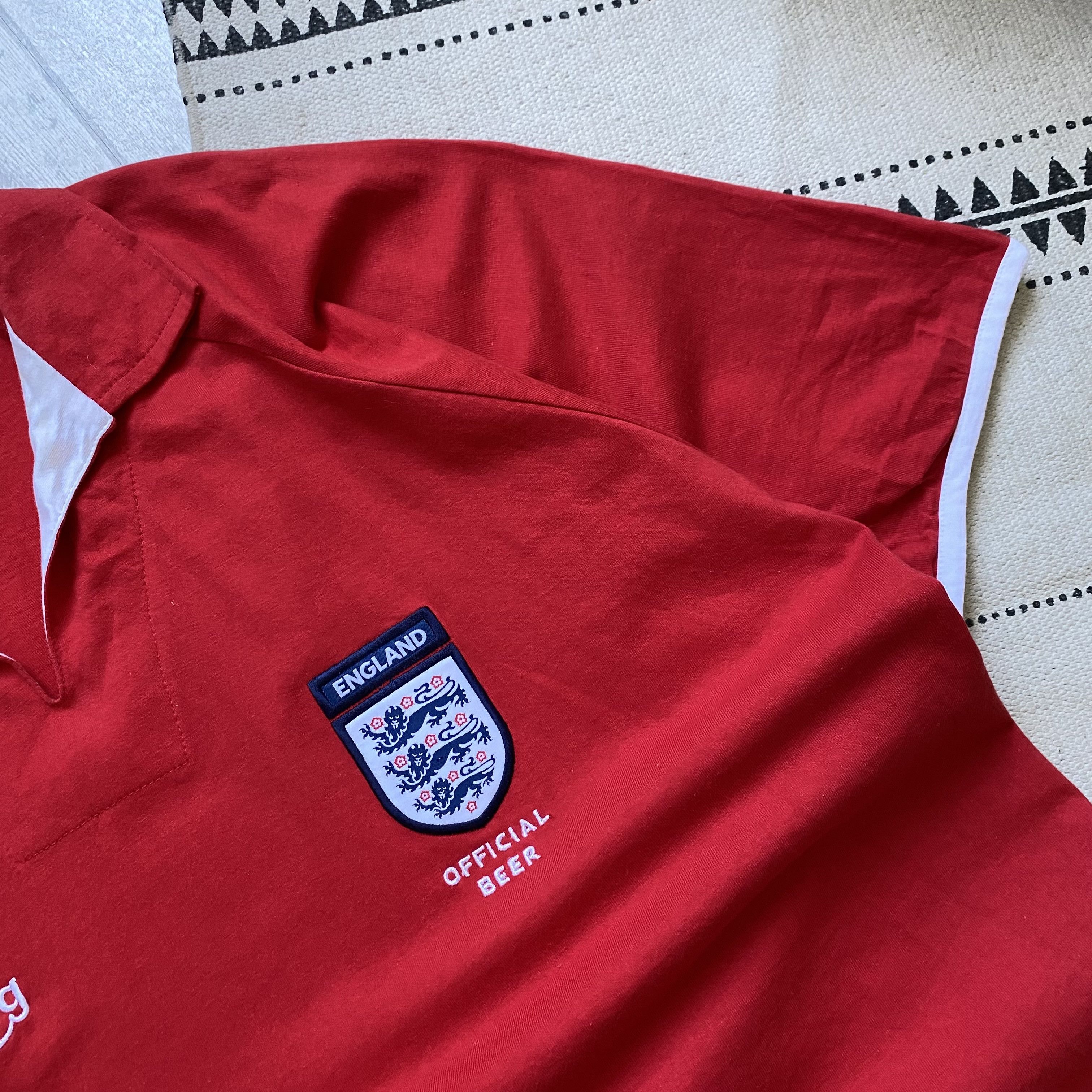 Umbro 🍺 Vintage 90s Carlsberg England Soccer Polos jersey tee Y2K Size US XL / EU 56 / 4 - 4 Thumbnail