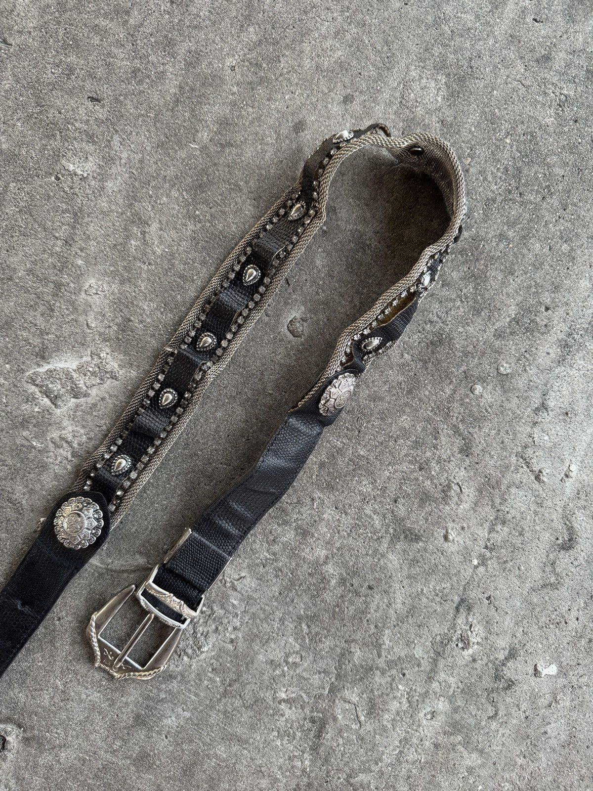 Japanese Brand Vintage Studded Leather Belt Size ONE SIZE - 5 Thumbnail