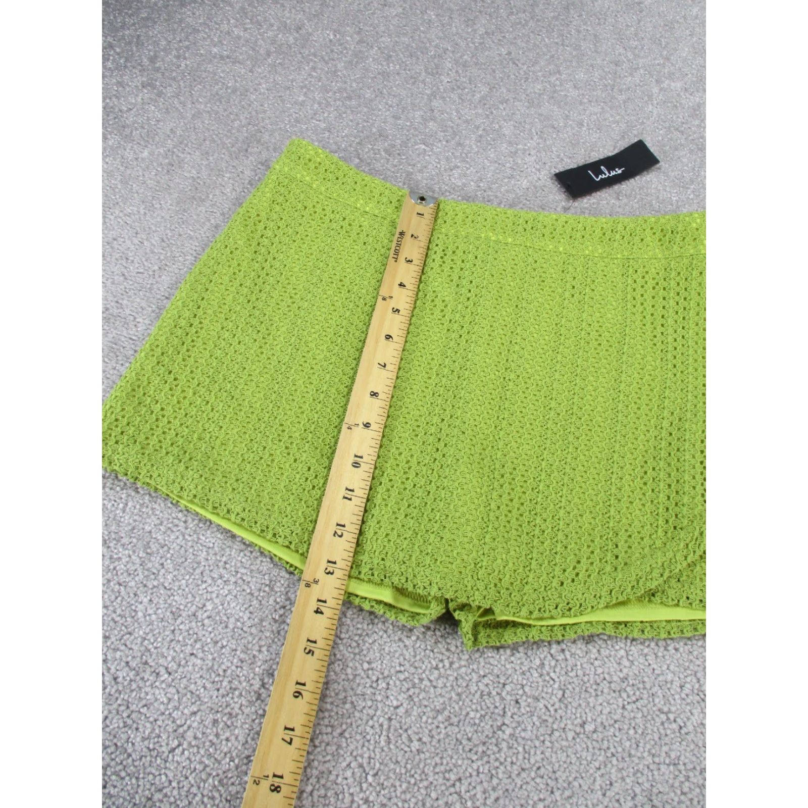 Lulus Lulus Mini Skort Womens Large Green Crochet Eyelet NEW Size 36" / US 14 / IT 50 - 4 Thumbnail