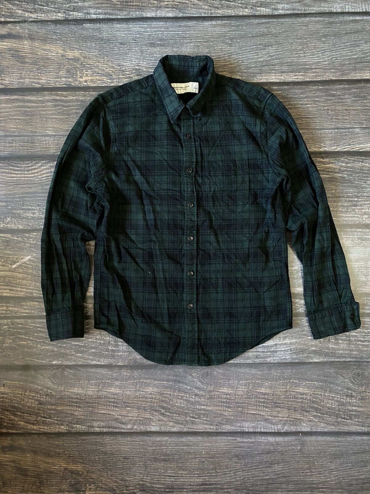 Abercrombie & Fitch Abercrombie Fitch Dark Flannel Shirt Size US S / EU 44-46 / 1 - 1 Thumbnail