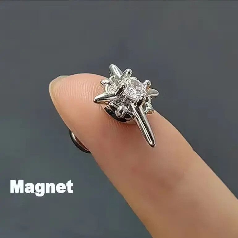 Jewelry Goth North Star Magnetic Earrings Size ONE SIZE - 4 Thumbnail