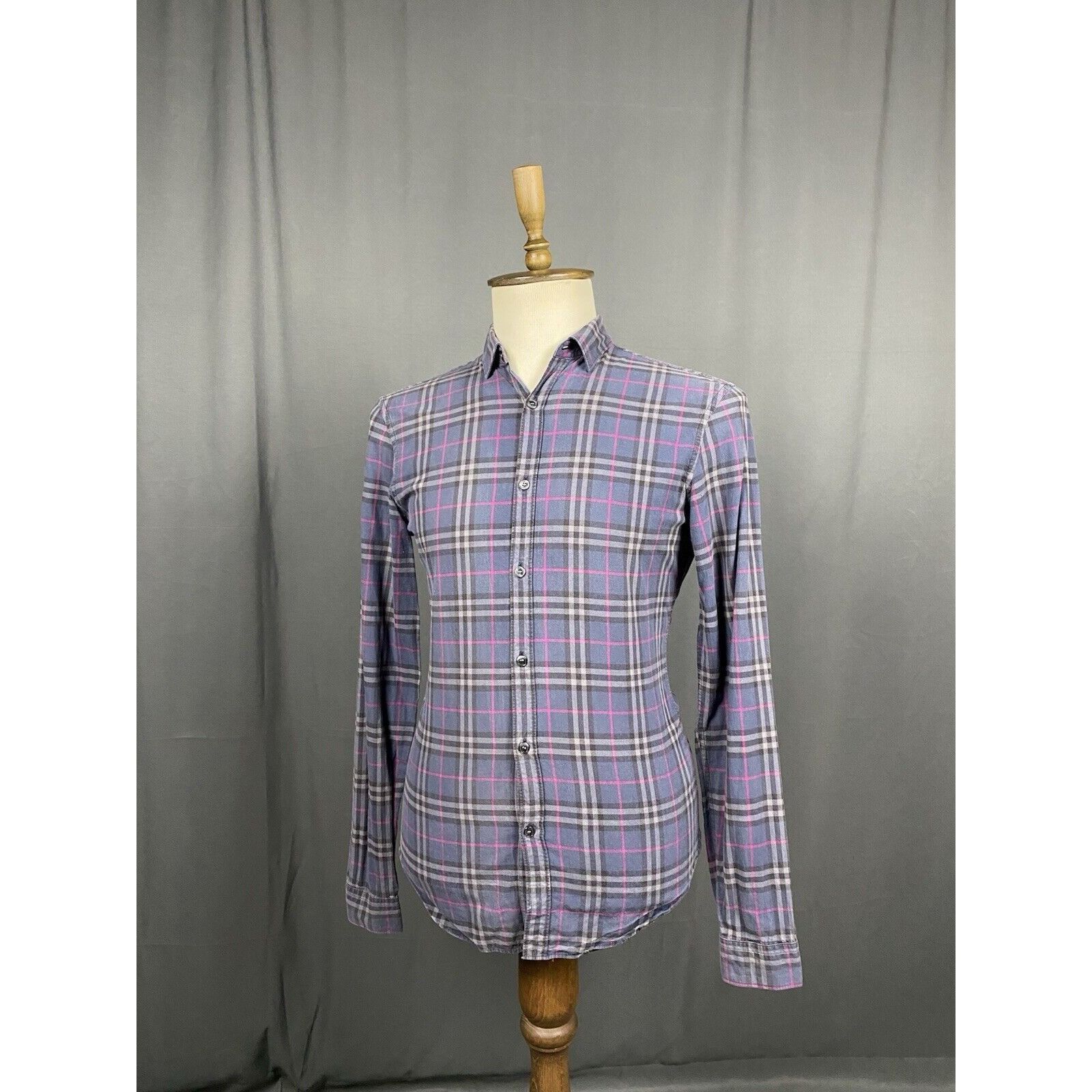 Burberry Burberry Nova Check Men's Blue Purple Checked Longsleeve Shi Size US S / EU 44-46 / 1 - 5 Thumbnail