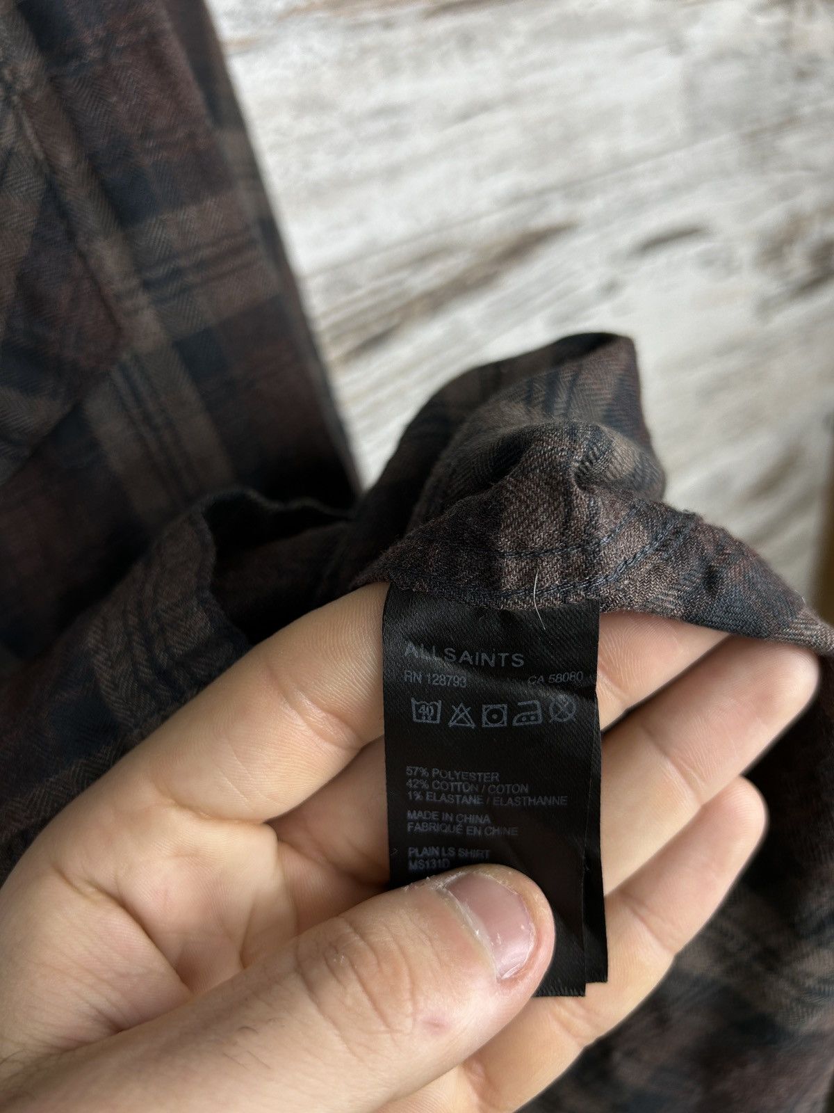 Allsaints × Japanese Brand Mens AllSaints Flannel Shirts button up plain ls shirt y2k Size US S / EU 44-46 / 1 - 7 Thumbnail