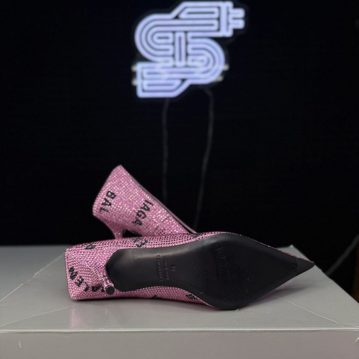 Balenciaga Balenciaga All Over M80 Strass Gem Logo Heels Size US 6 / IT 36 - 6 Thumbnail