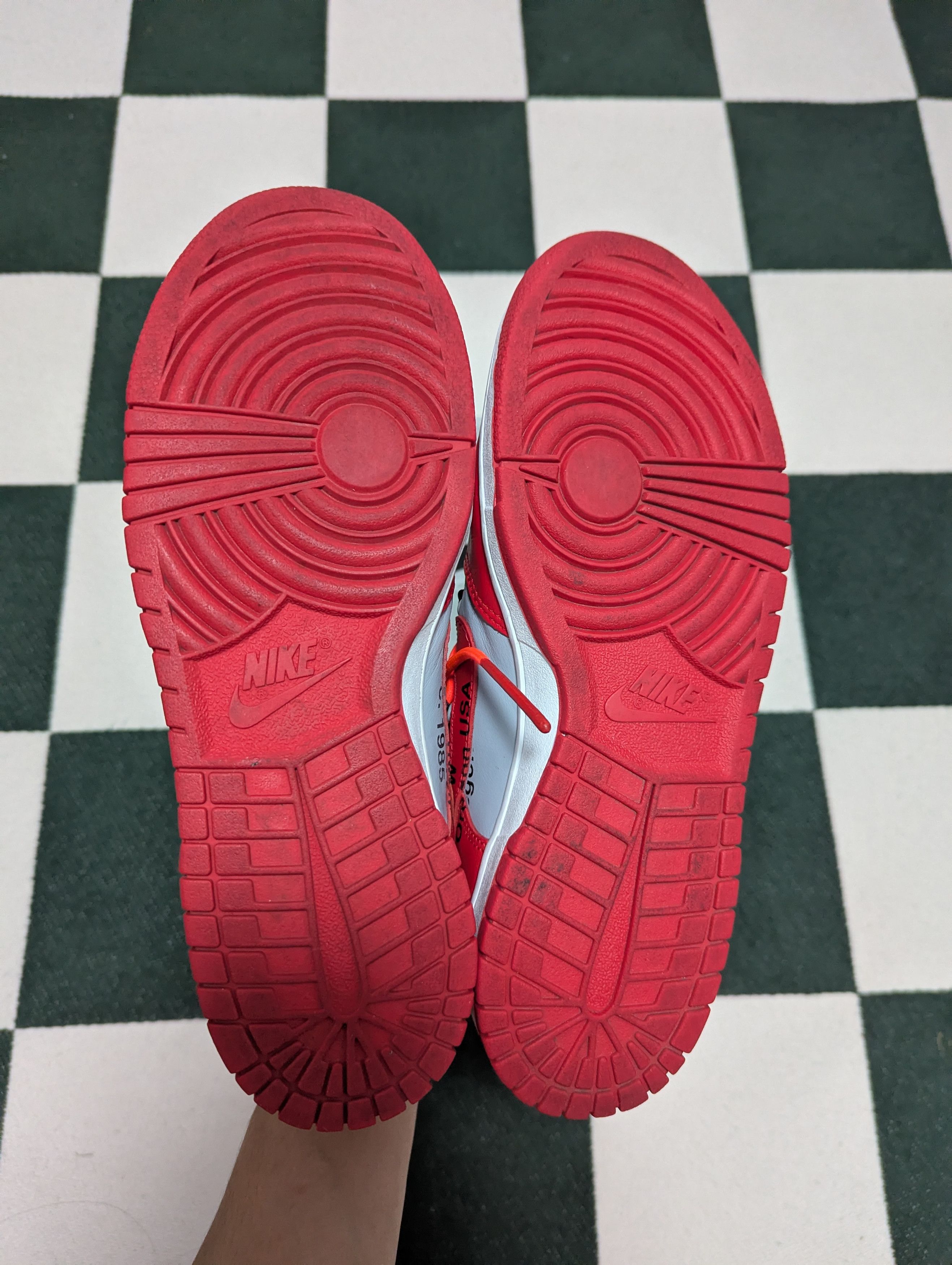 Nike × Off-White Nike Dunk Low Off White University Red Size US 9 / EU 42 - 8 Thumbnail