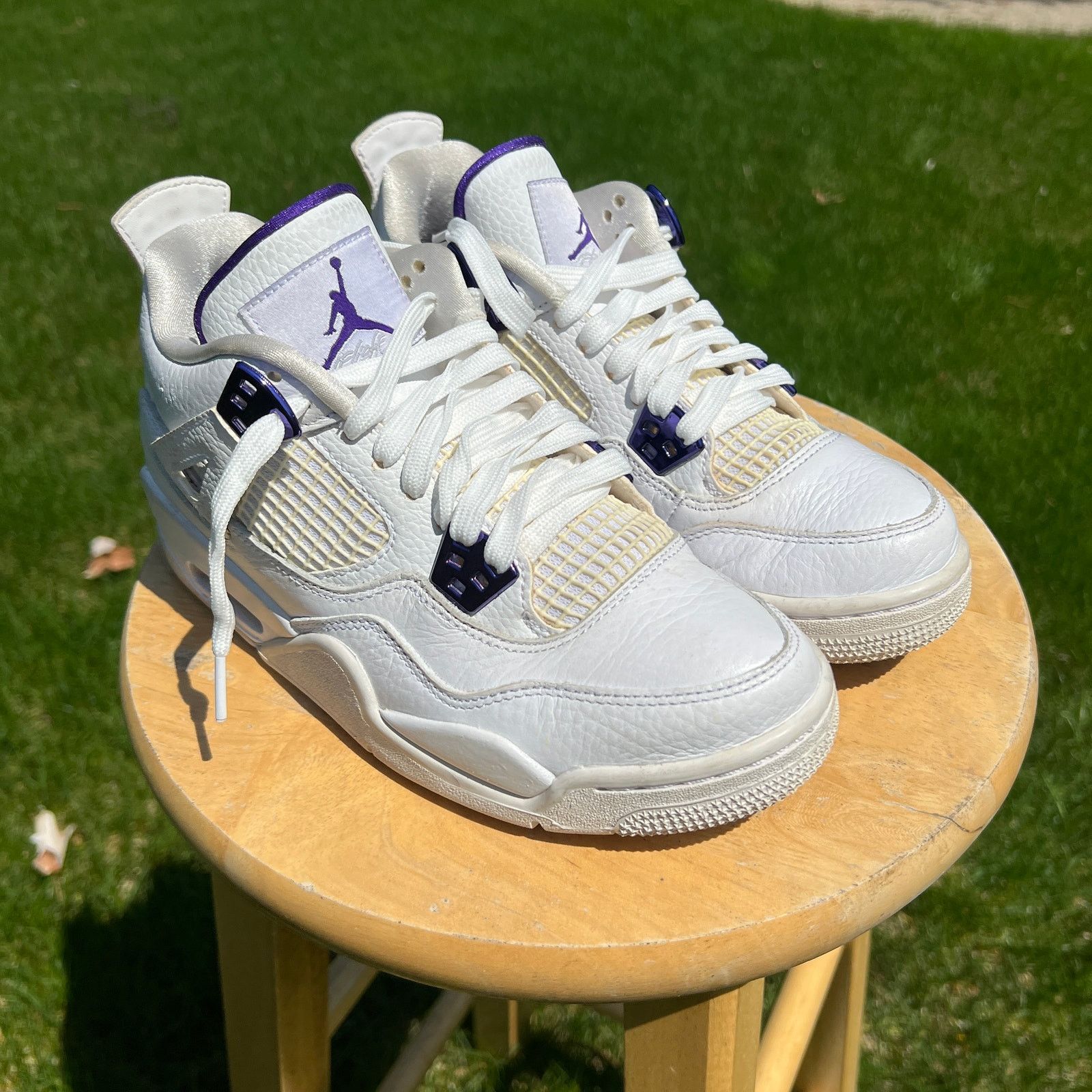 Jordan Brand × Nike Air Jordan 4 Retro GS Purple Metallic Men's Shoes - Size 6 Size US 6 / EU 39 - 1 Thumbnail