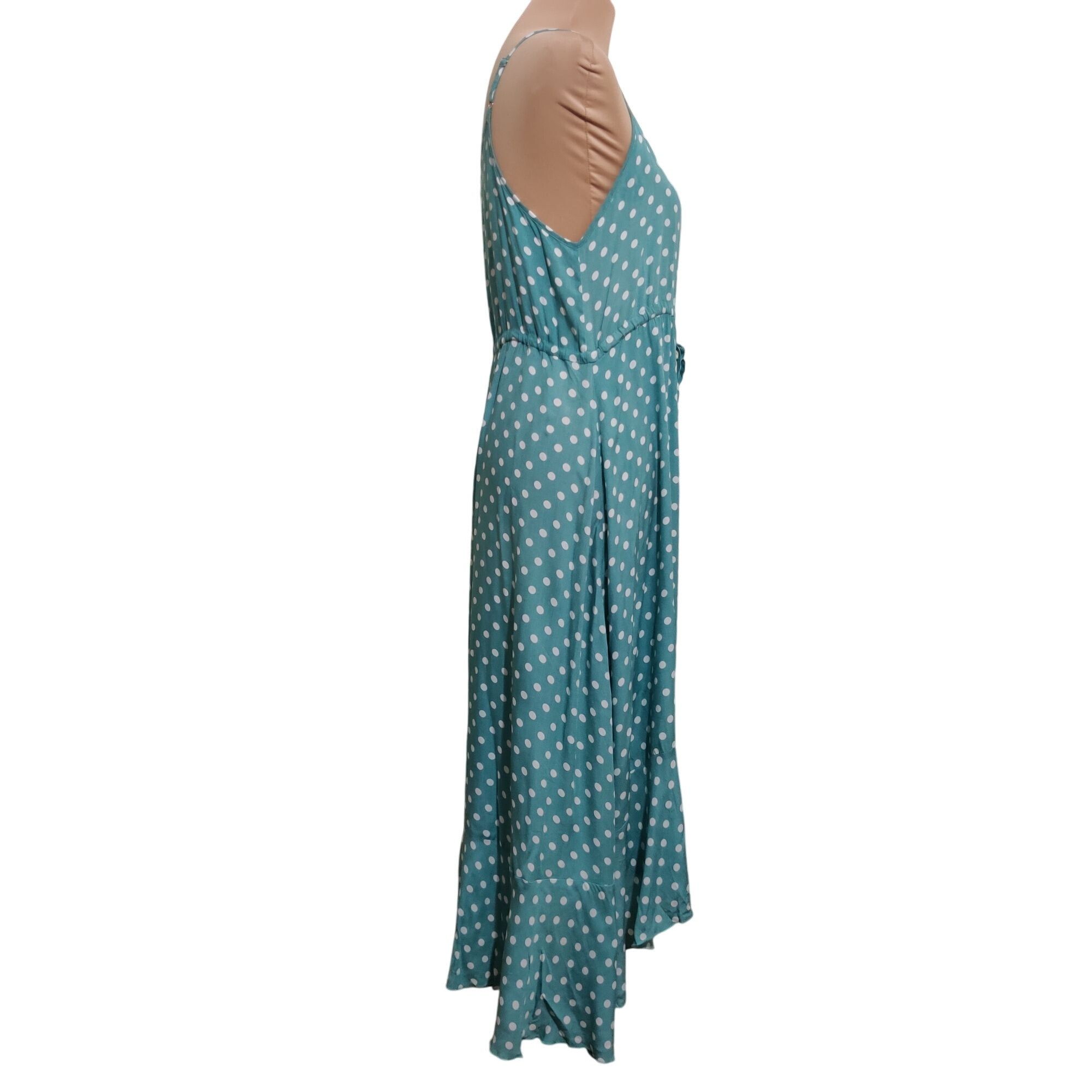 Other Polka Dot Midi Dress Boho Cottagecore Sundress Flowy Button- Size L / US 10 / IT 46 - 9 Thumbnail