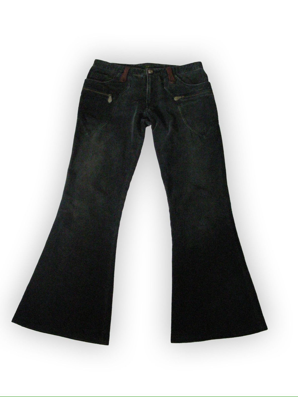 Obelisk Obelisk x Japanese Brand Flared Denim With Leather Pocket