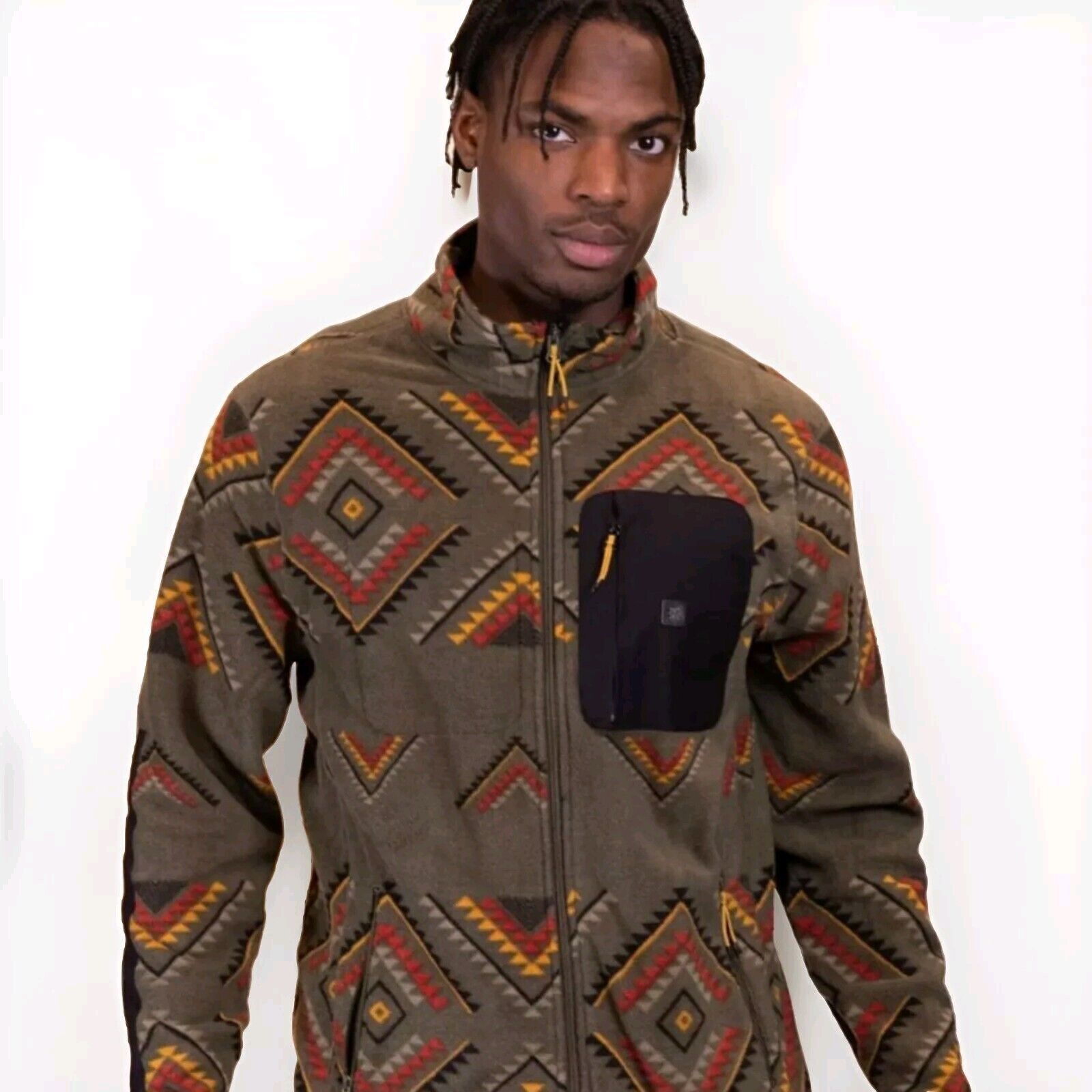 Roark Roark Fleece L Green Manawa Tapu Maori Tribal Full Zip Aztec Size US L / EU 52-54 / 3 - 1 Thumbnail