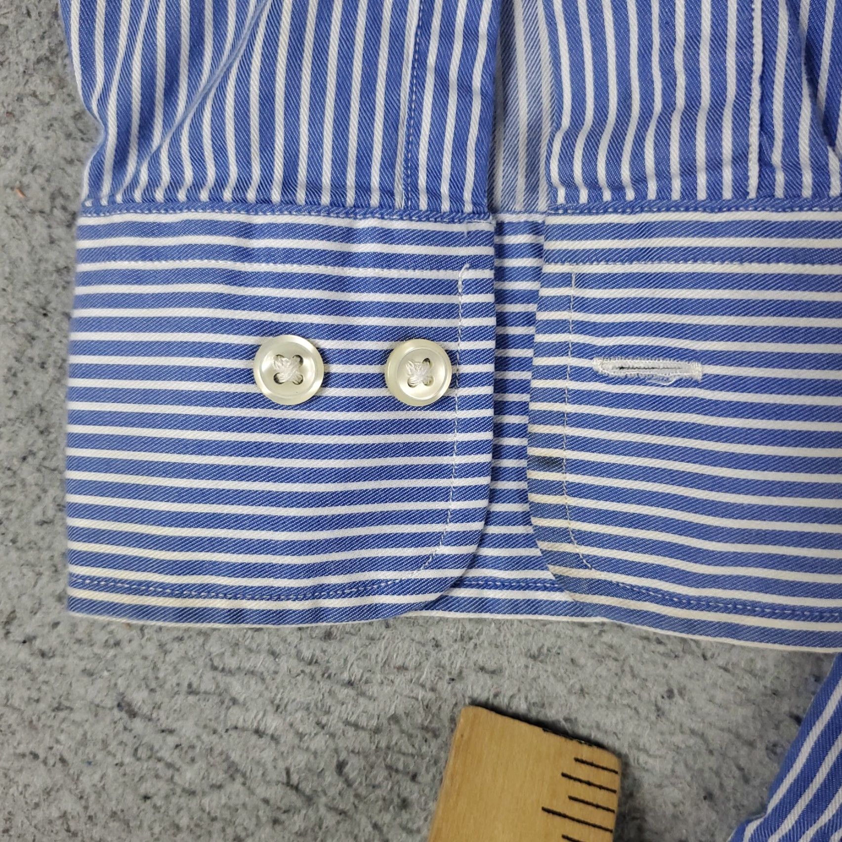 Ralph Lauren Ralph Lauren Dress Shirt Blue Stripe Long Sleeve Button-Up 16.5 Cotton Non-Iron Regular Mens Size 42R - 4 Thumbnail