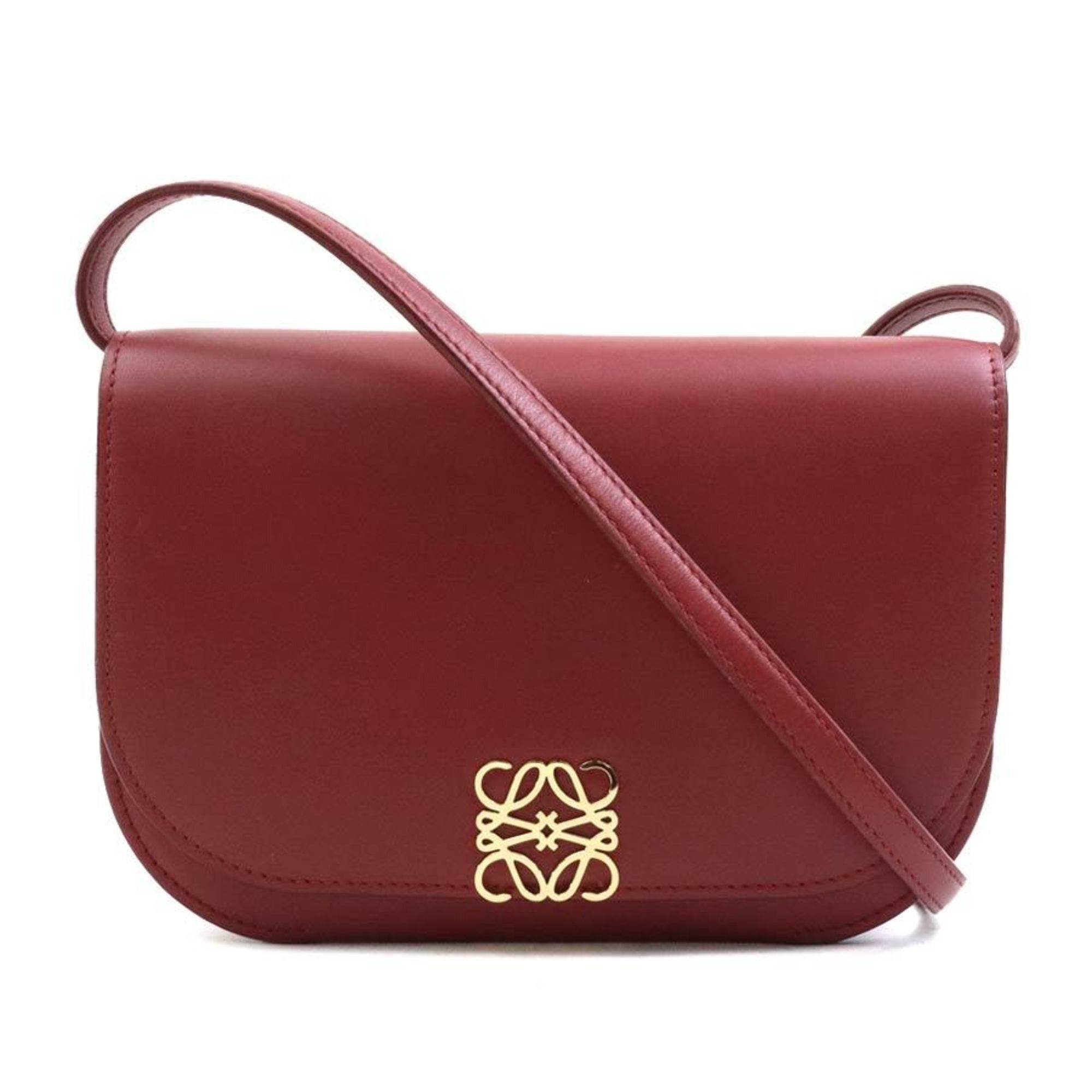 LOEWE Goya Leather Shoulder Bag Red Women's 90199a