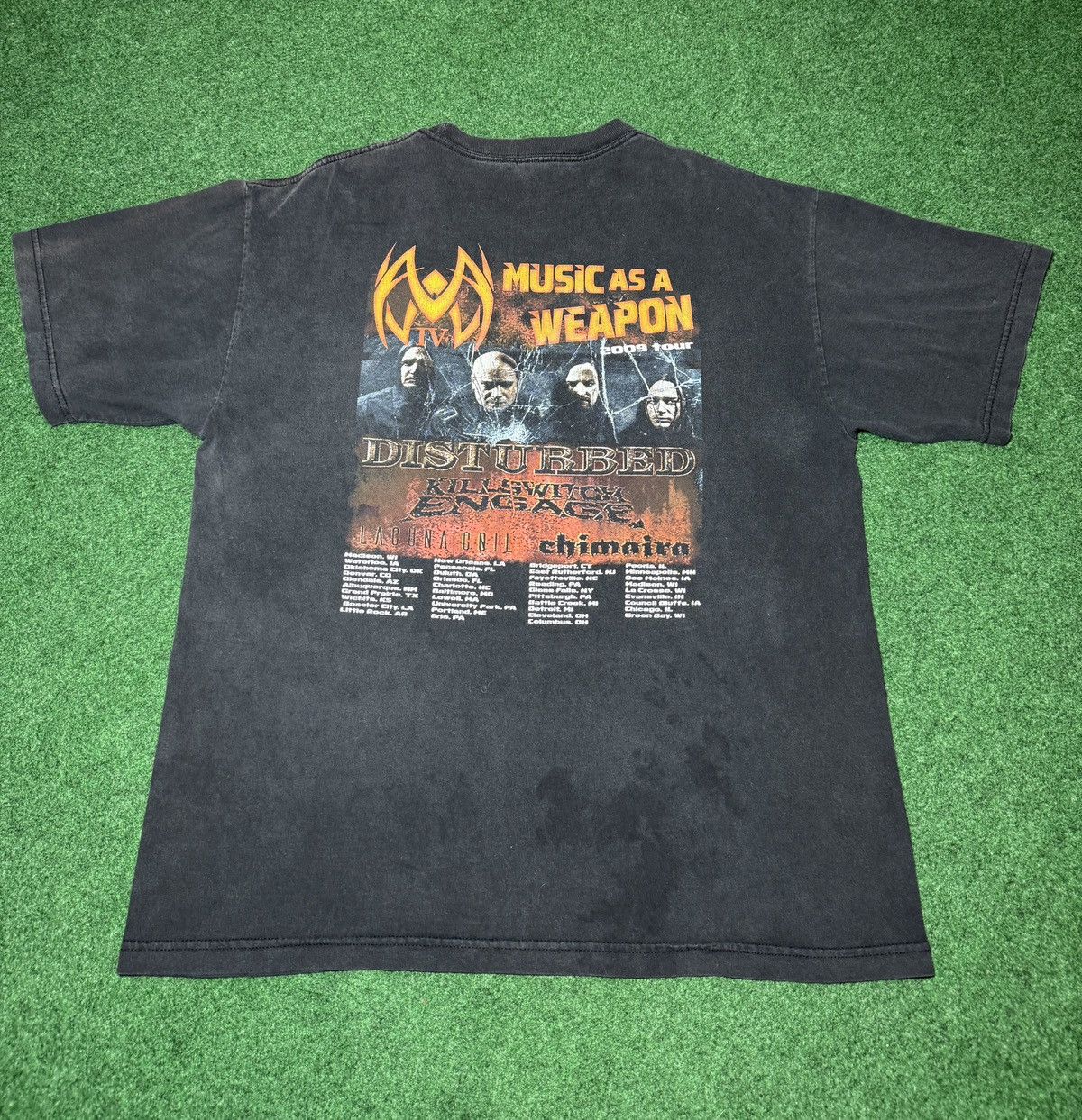 Band Tees Y2K Disturbed Tour Music As A Weapon Metal Rock T Shirt Size US XL / EU 56 / 4 - 3 Thumbnail