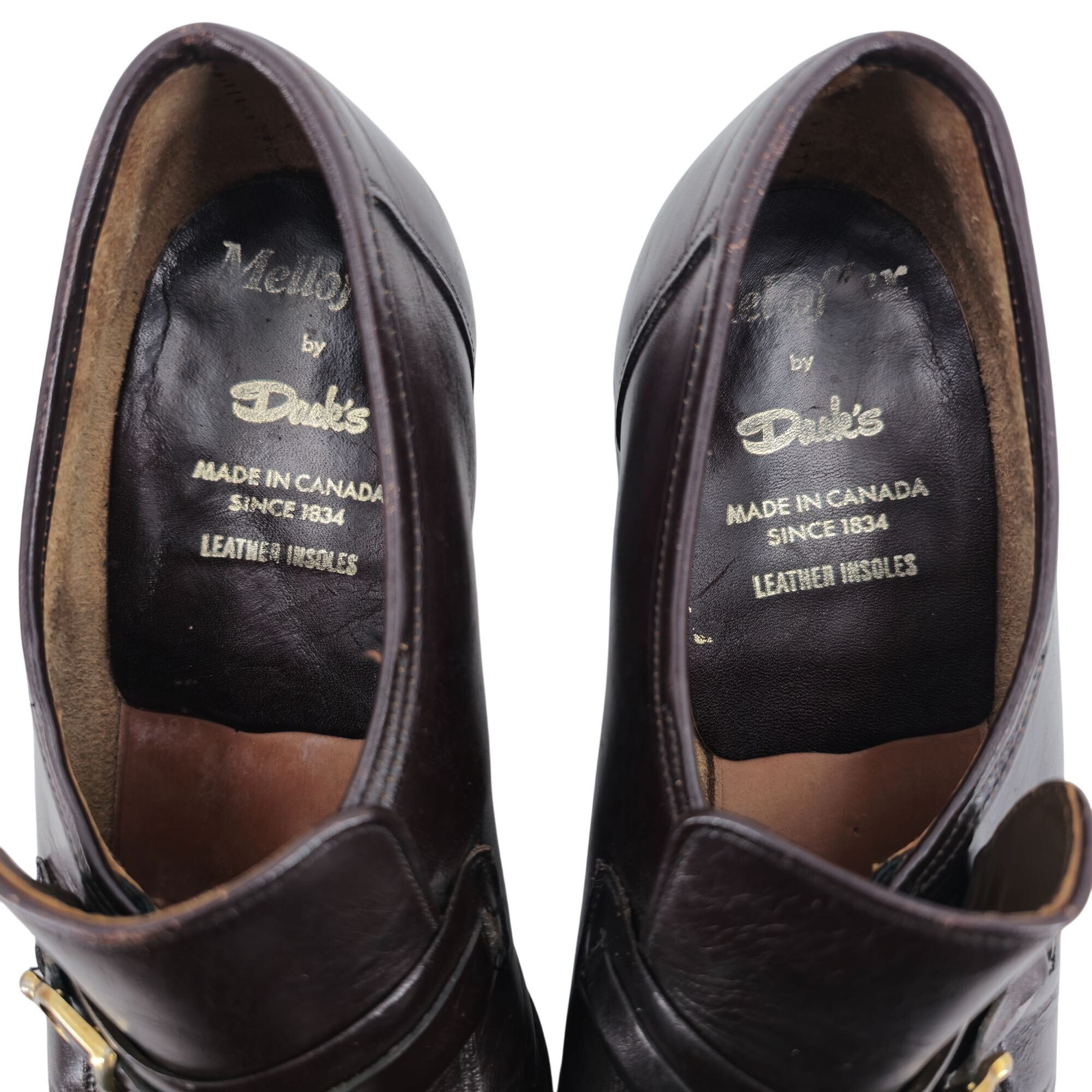 Dack's Vintage Melloflex Dacks Mens 9.5 Brown Leather Canada Dress Size US 9.5 / EU 42-43 - 6 Thumbnail
