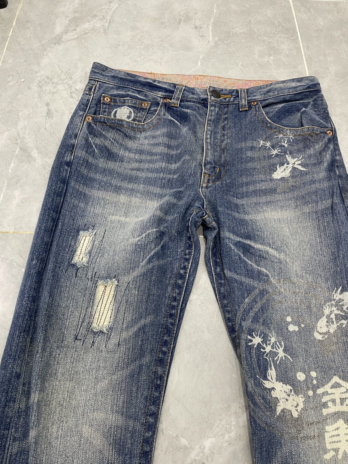 Japanese Brand BUDEN JAPANESE DENIM PANT KOI SUKAJAN STYLE Size US 35 - 3 Thumbnail