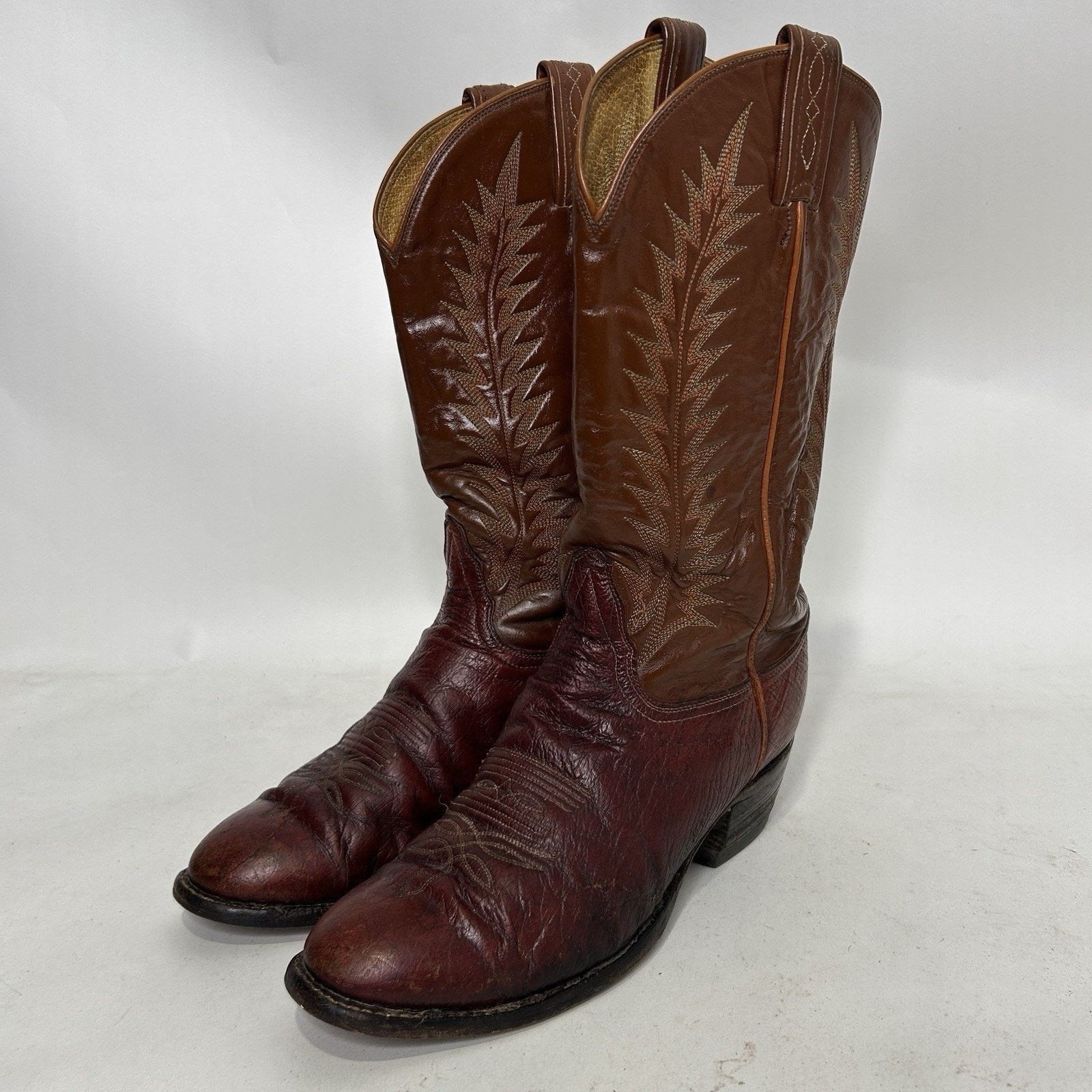 Tony Lama Vintage Tony Lama Leather Cowboy Boots Gold Label “Brown” Size US 8.5 / EU 41-42 - 3 Thumbnail