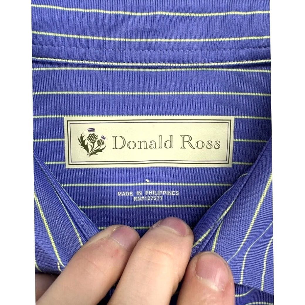 Vintage Donald Ross Polo Shirt Adult Large Purple Yellow Striped Golf Rugby Mens Size US L / EU 52-54 / 3 - 3 Thumbnail