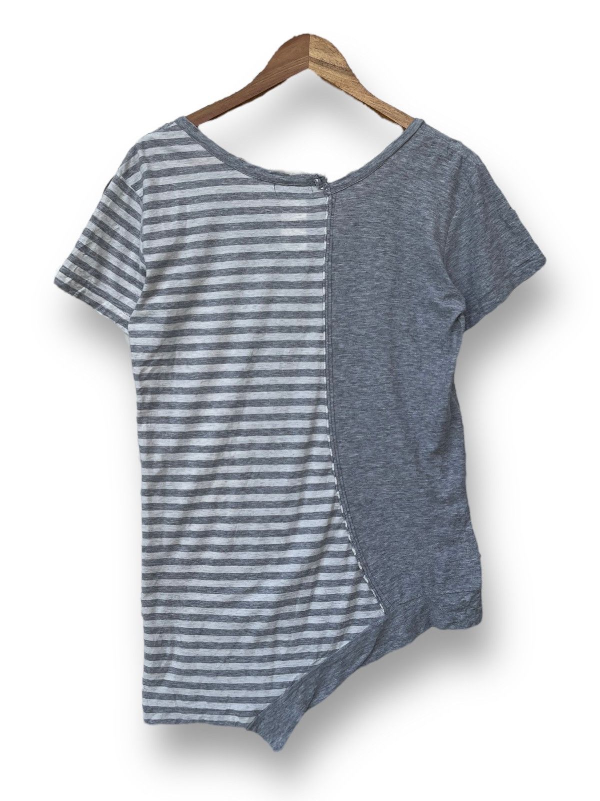 Yohji Yamamoto 🔥Vintage Y's by Yohji Yamamoto Asymmetrical Striped T-shirt Size S / US 4 / IT 40 - 4 Thumbnail