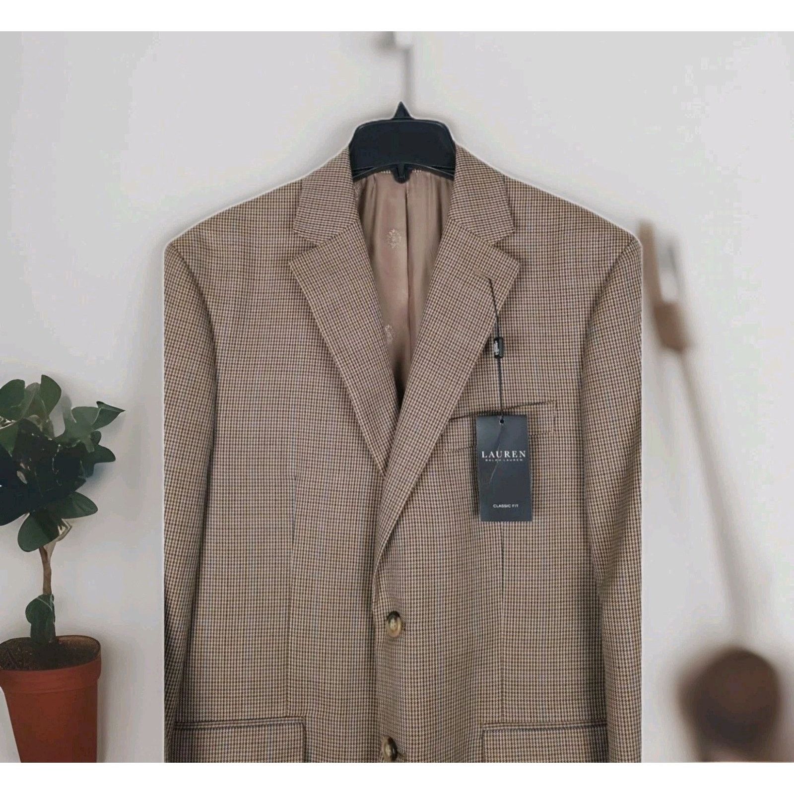 Lauren Ralph Lauren Ralph Lauren LRL Men Blazer Sport Coat Plaid Brown/blue 42R Size 42R - 3 Thumbnail
