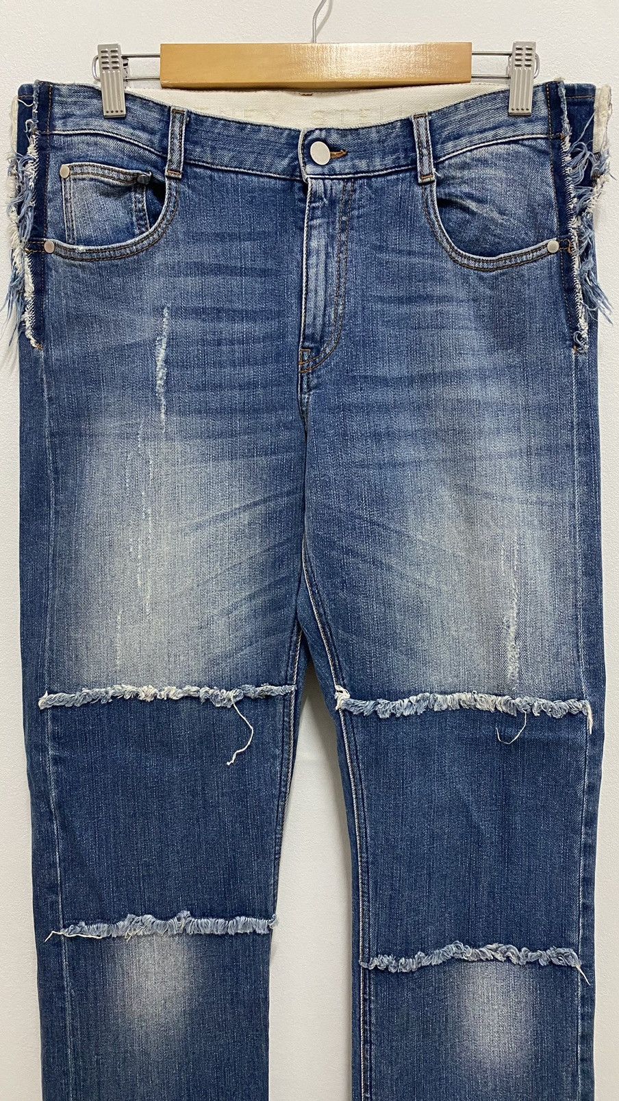 Stella McCartney Stella Mccartney Distressed Denim Patchwork Blue Jeans Pants Size US 35 - 7 Thumbnail