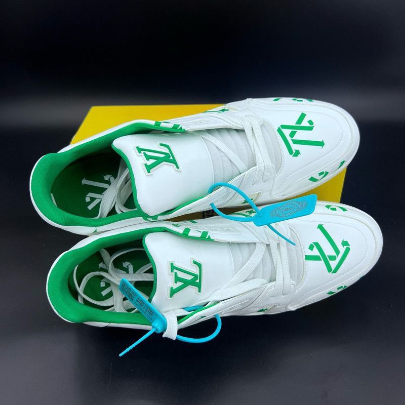 Louis Vuitton Louis Vuitton Fashion Trainer Sneakers in White Green -2508 Size US 12 / EU 45 - 7 Thumbnail