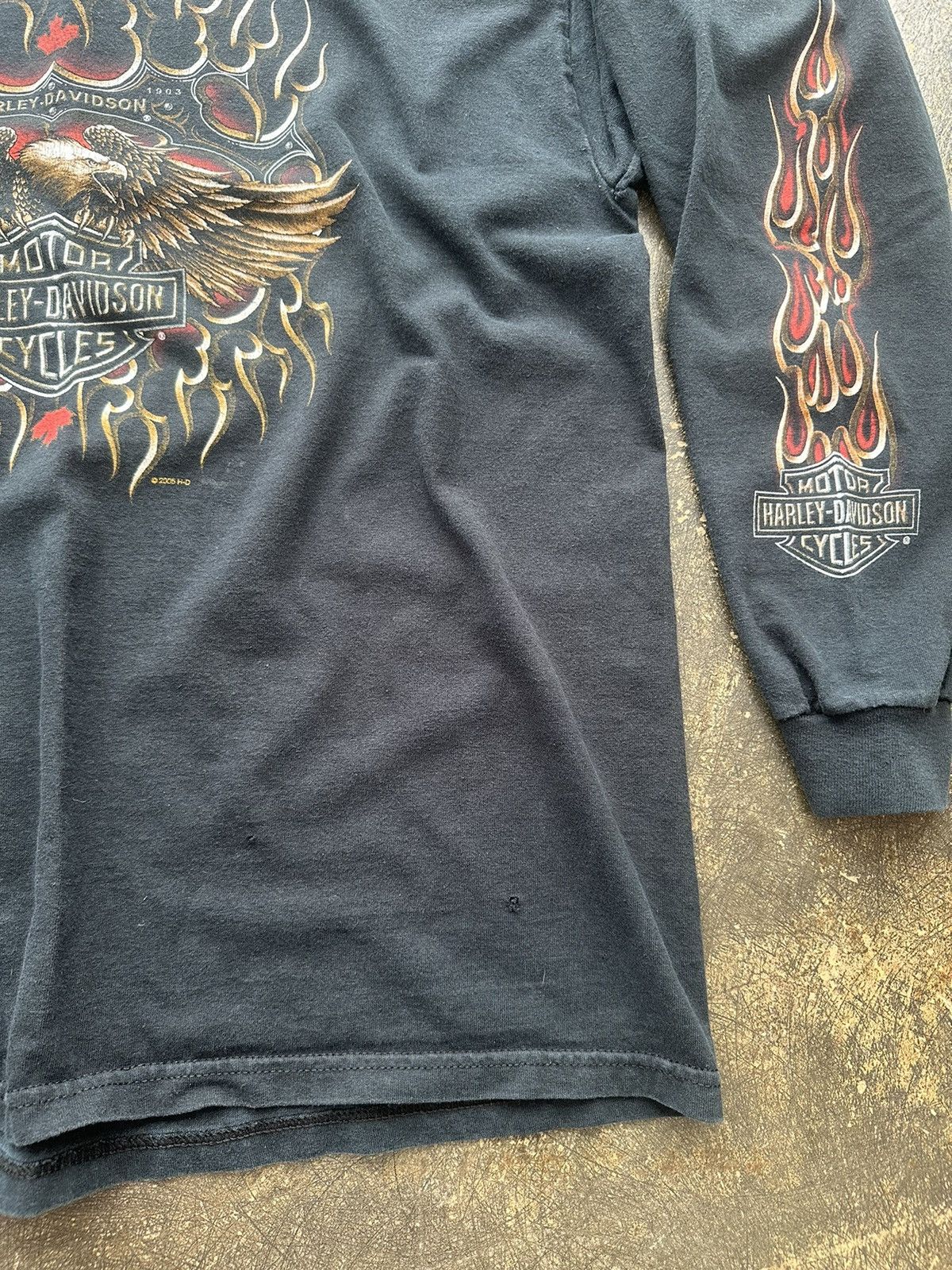 Harley Davidson × Vintage 2000s Harley Davidson Chrome Flames Long Sleeve Tee Size US XL / EU 56 / 4 - 4 Thumbnail
