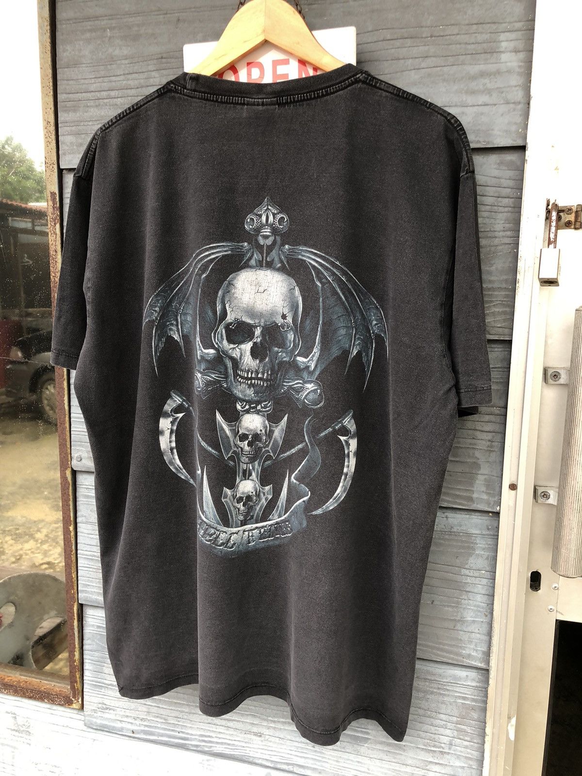 Japanese Brand 💥Vintage Y2K Beauty Sunfaded Wild Grim Reaper Tshirt Size US XL / EU 56 / 4 - 13 Thumbnail