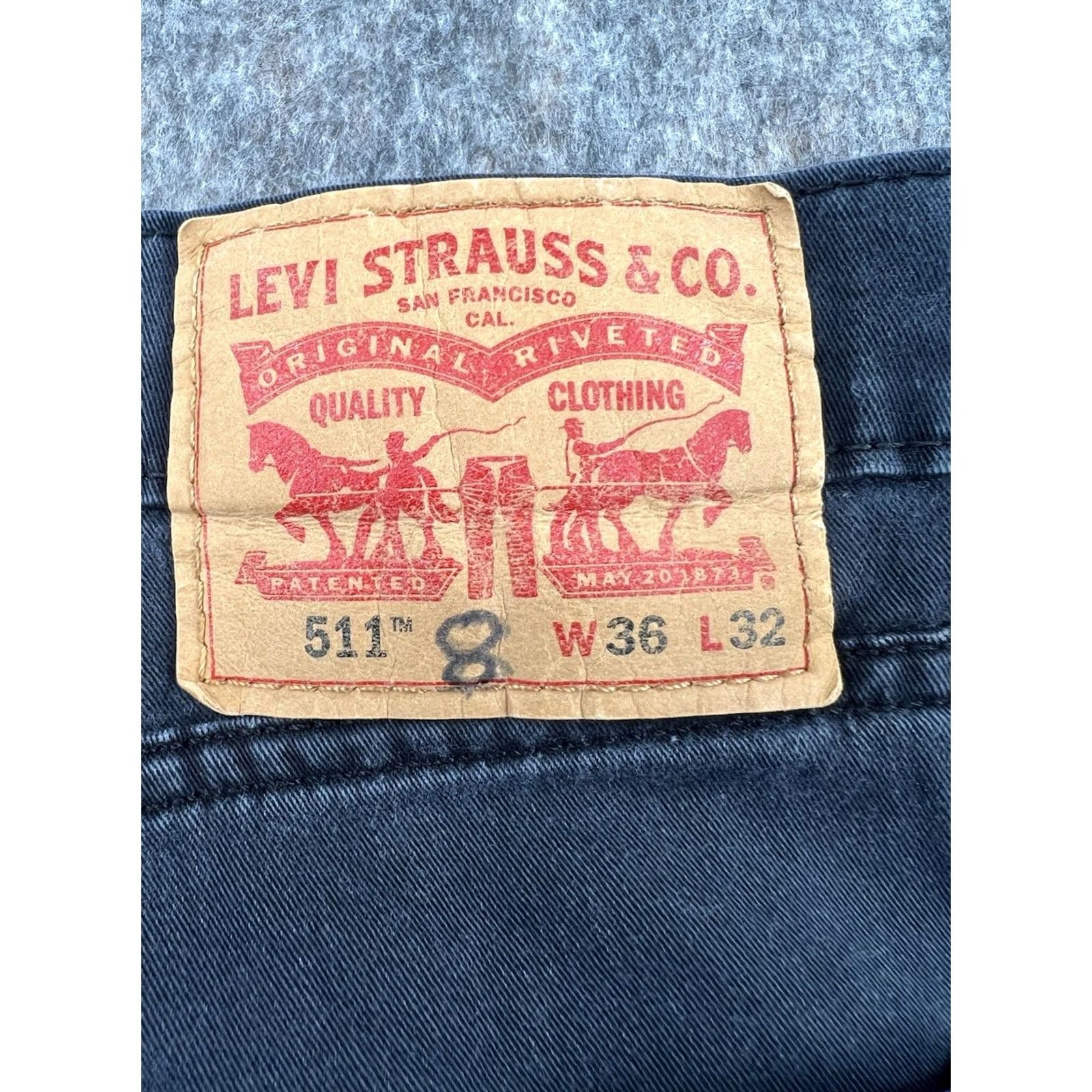 Levi's Levi’s 511 Jeans Men’s 36x30 Black Denim Wash Slim Straight 5-Pocket Denim Jeans Size US 36 / EU 52 - 7 Thumbnail