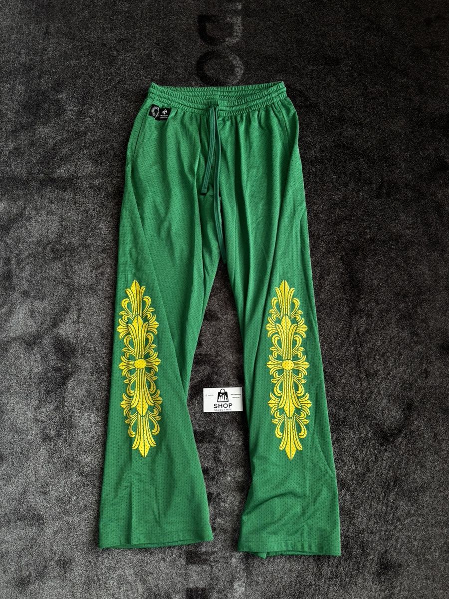 Chrome Hearts CHROME HEARTS GREEN/YELLOW MESH WARM UP SWEATPANTS Size US 34 / EU 50 - 2 Thumbnail